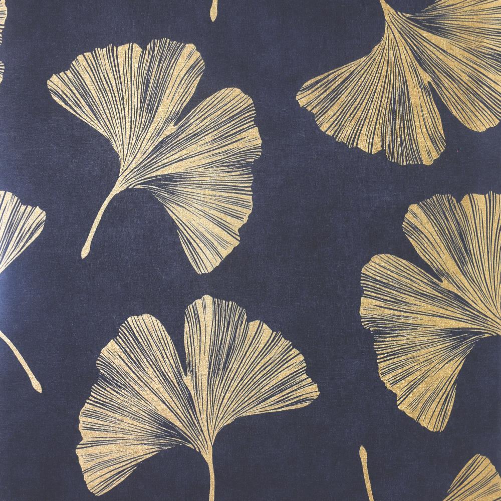 Arthouse Ginkgo Leaf Navy Vinyl Wallpaper in the Wallpaper department at Lowes.com