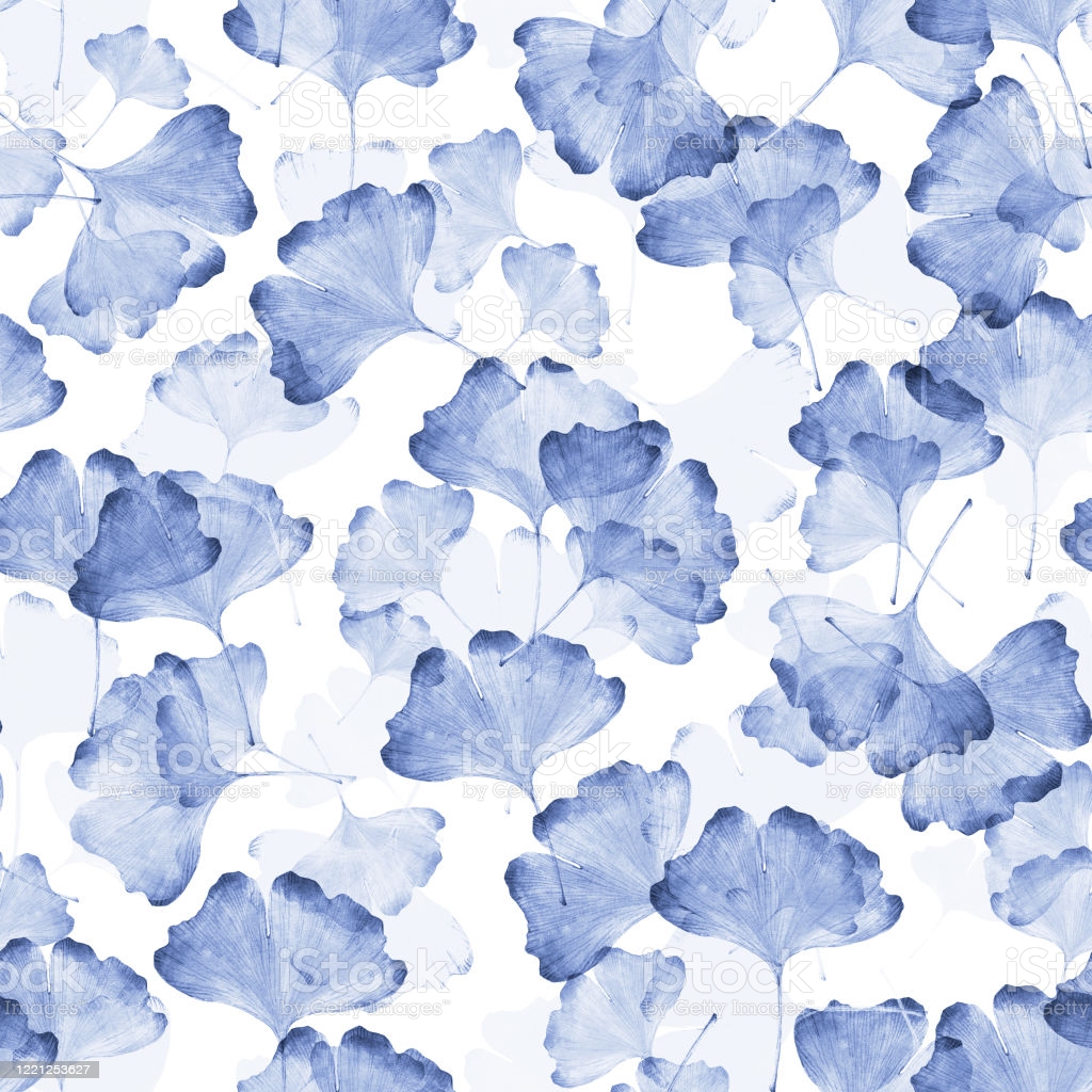 Watercolor Seamless Pattern Of Ginkgo Biloba Background For Web Pages Textile Wallpaper Stock Illustration Image Now