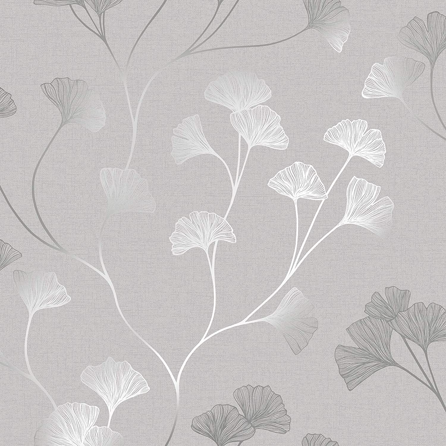 Glistening Ginkgo Wallpaper Grey Silver Holden 12700