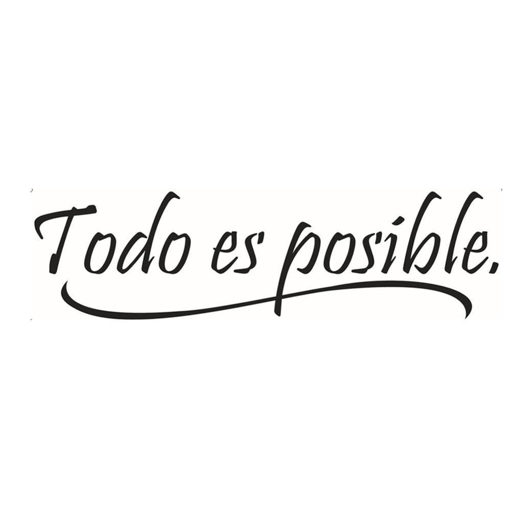 NEW Everything Is Possible Spanish Inspiring Quotes Wall Sticker Home Decor Bedroom Kids Wall Decal Wallpaper. Wallpaper