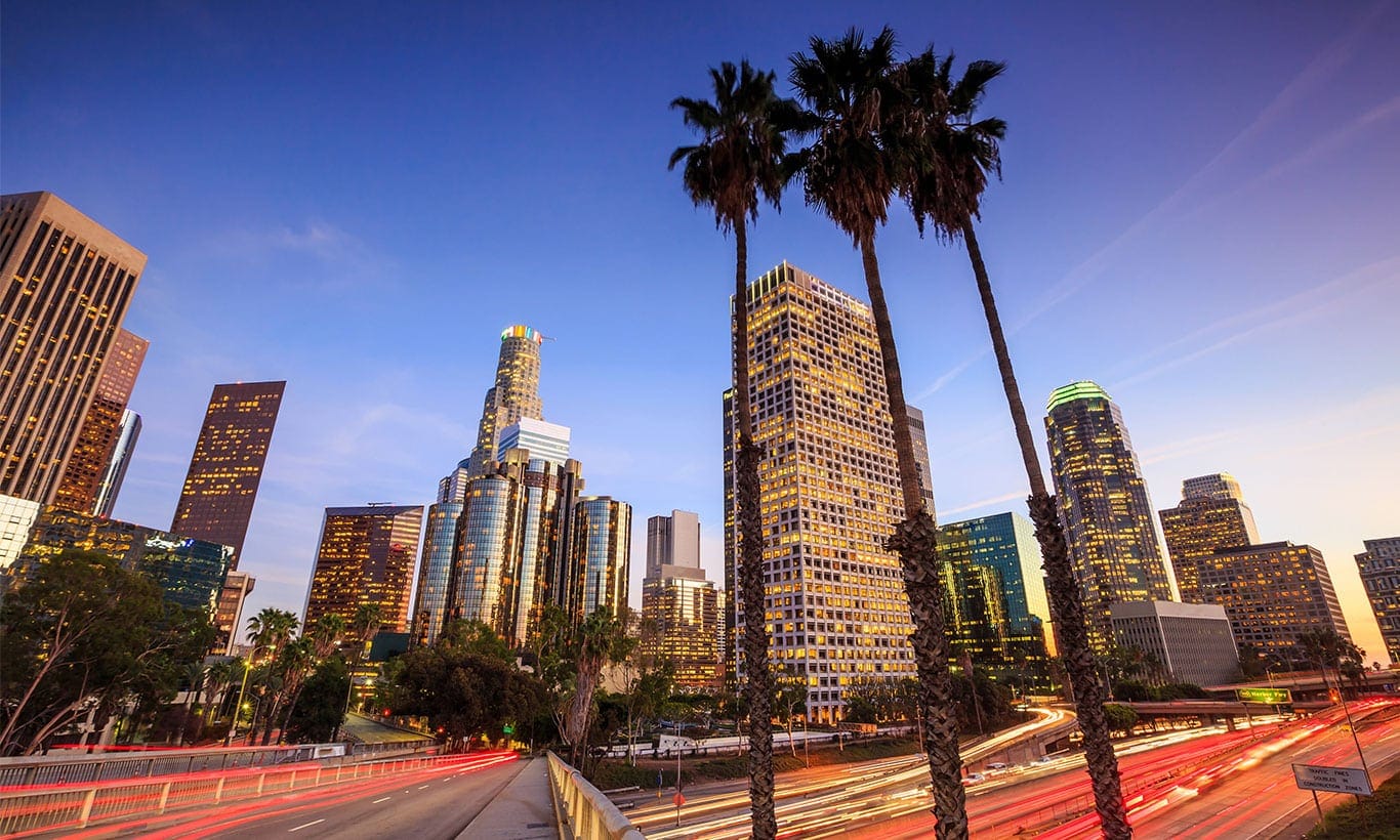 Los Angeles City Skyline Wallpaper Mural