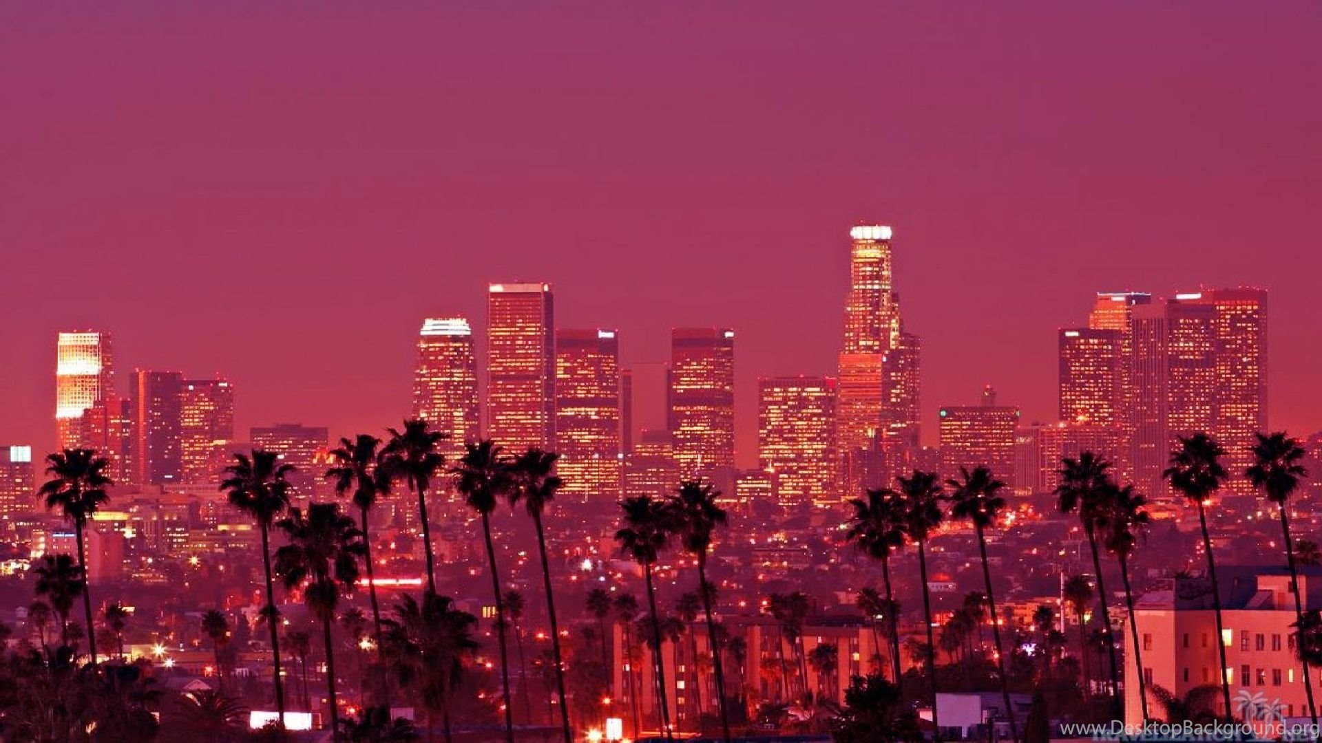 Los Angeles Skyline Silhouette Wallpaper. Desktop Background