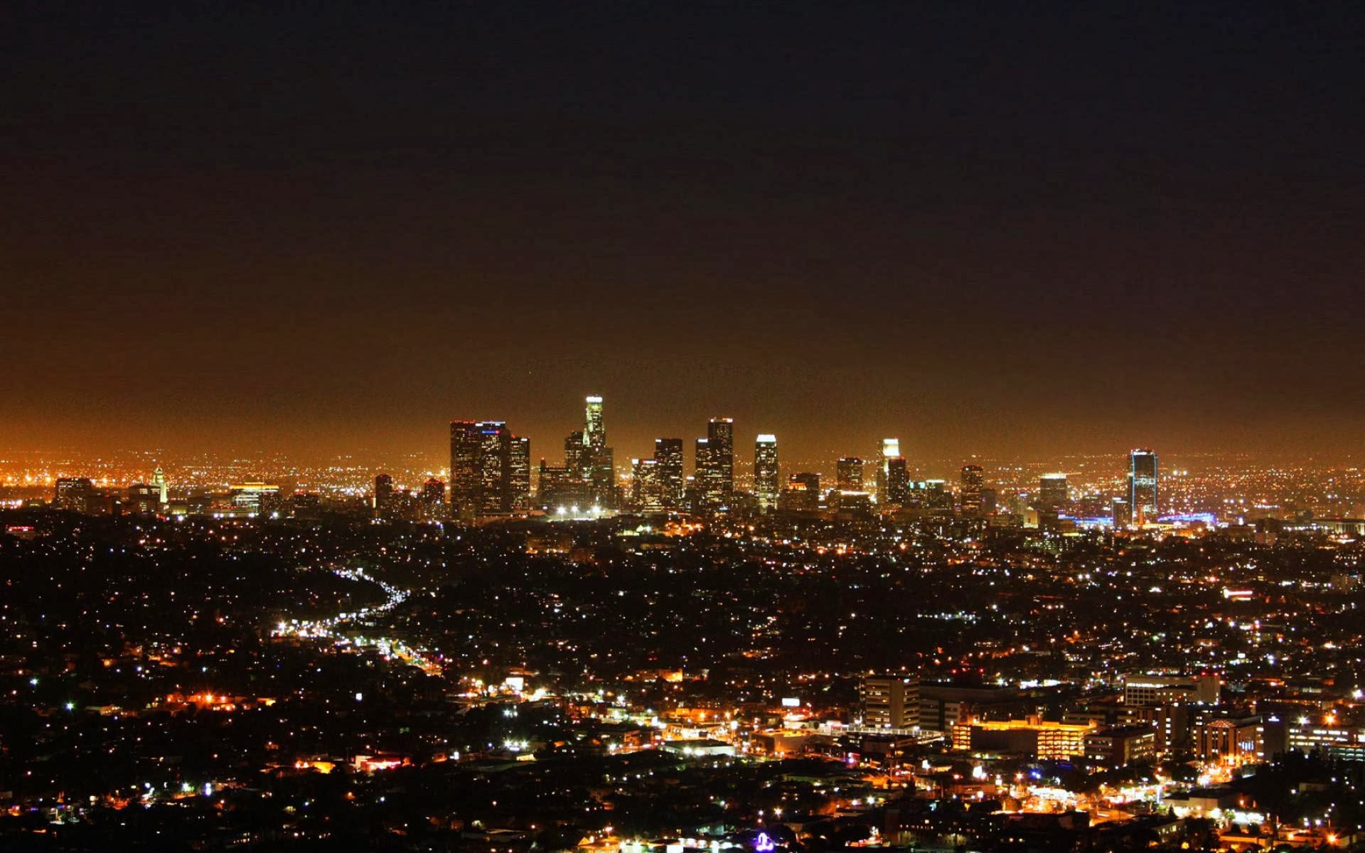 Los Angeles City Nights City View At Night HD Wallpaper
