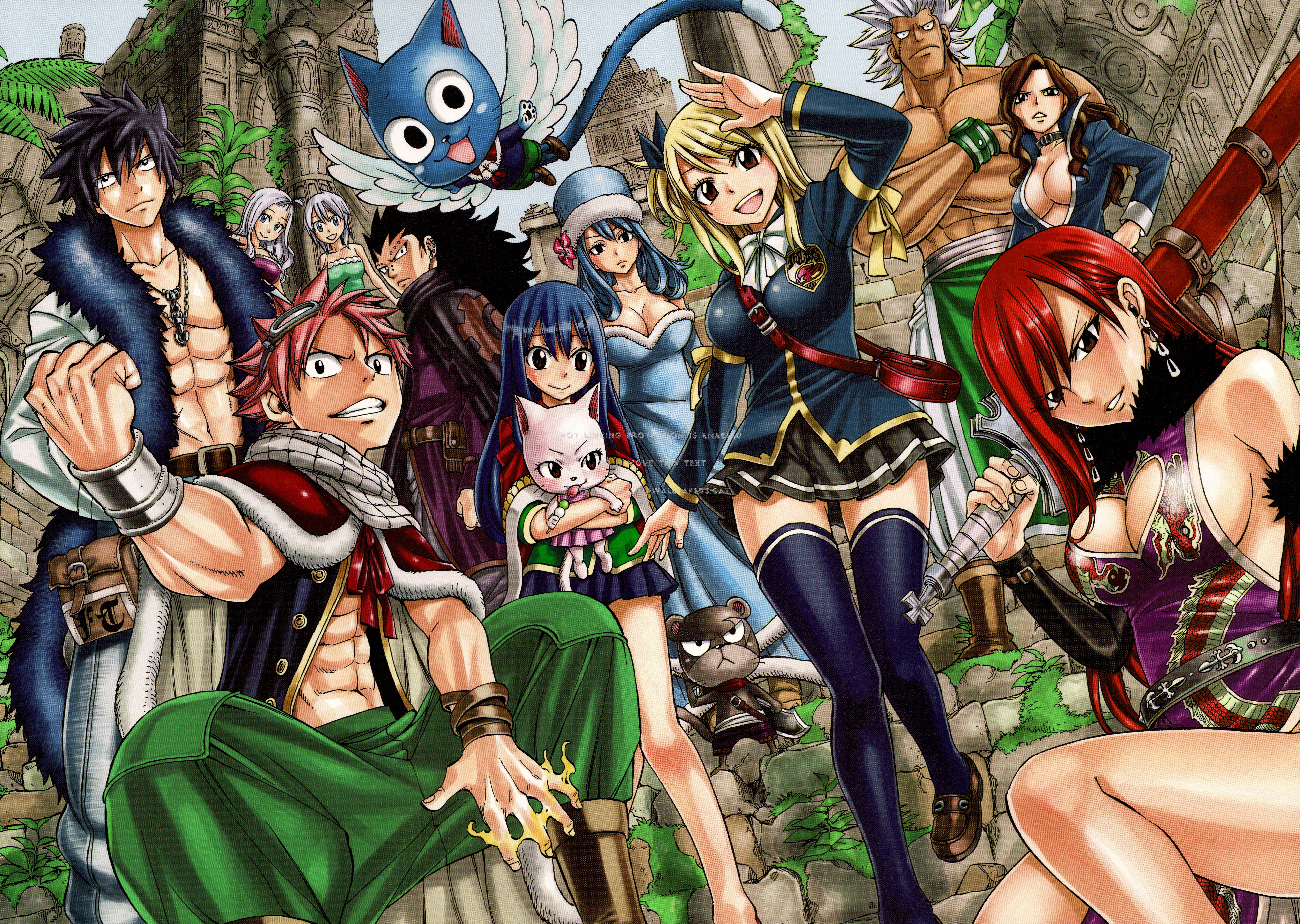 fairy tail guild gray natsu lucy wendy erza