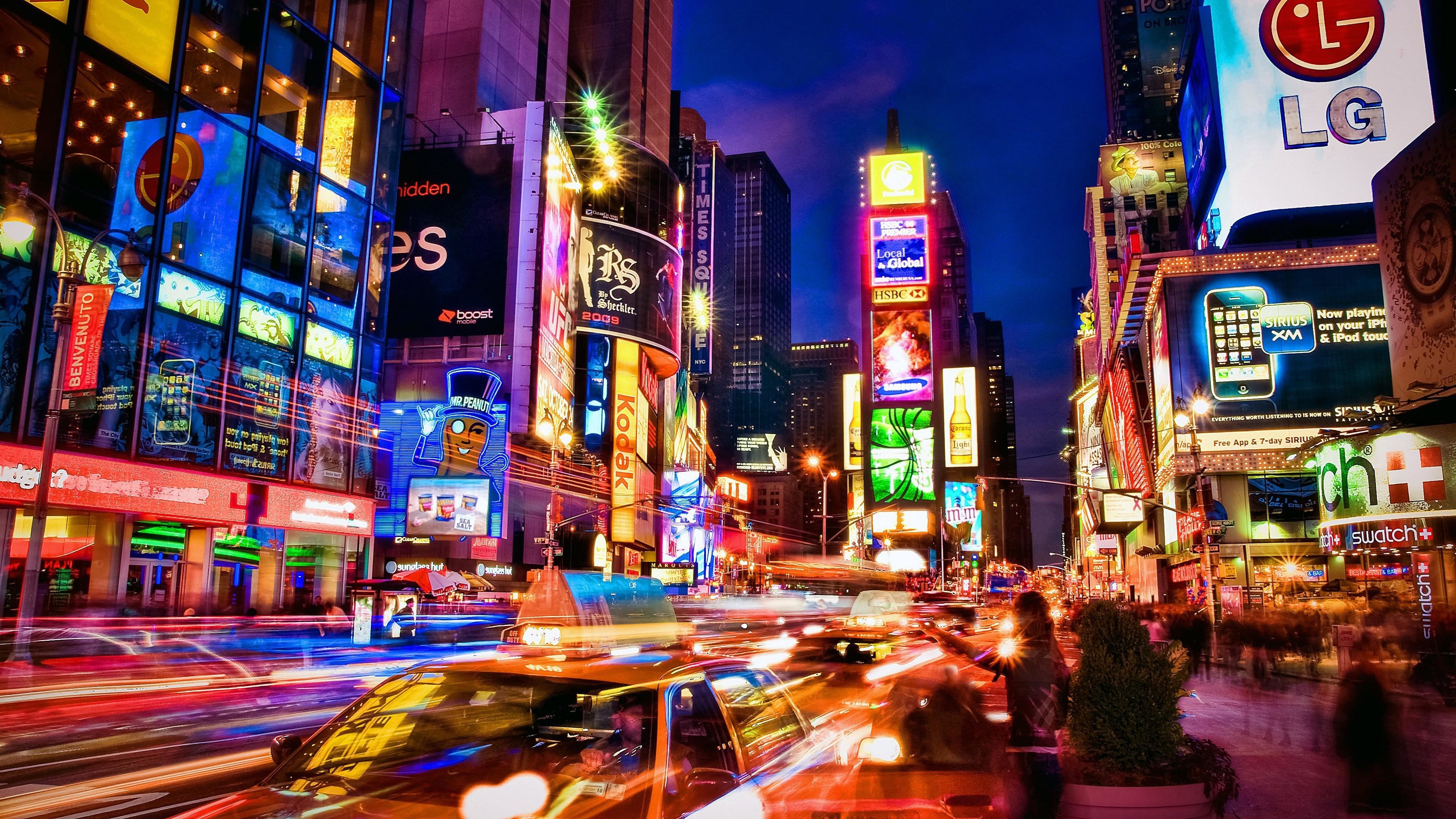 3840x Times Square At Night Wallpaper York Broadway