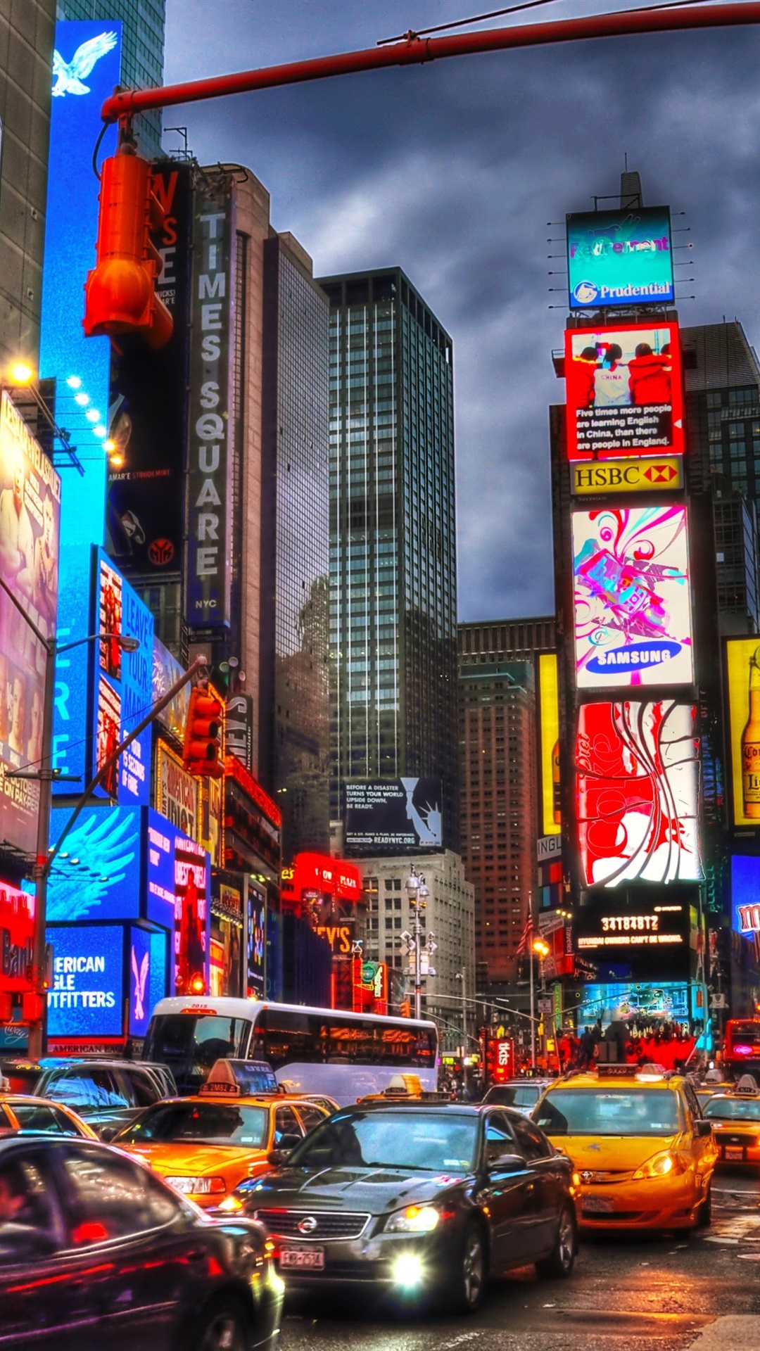 iPhone Wallpaper New York City, Times Square, Night, Square HD Wallpaper