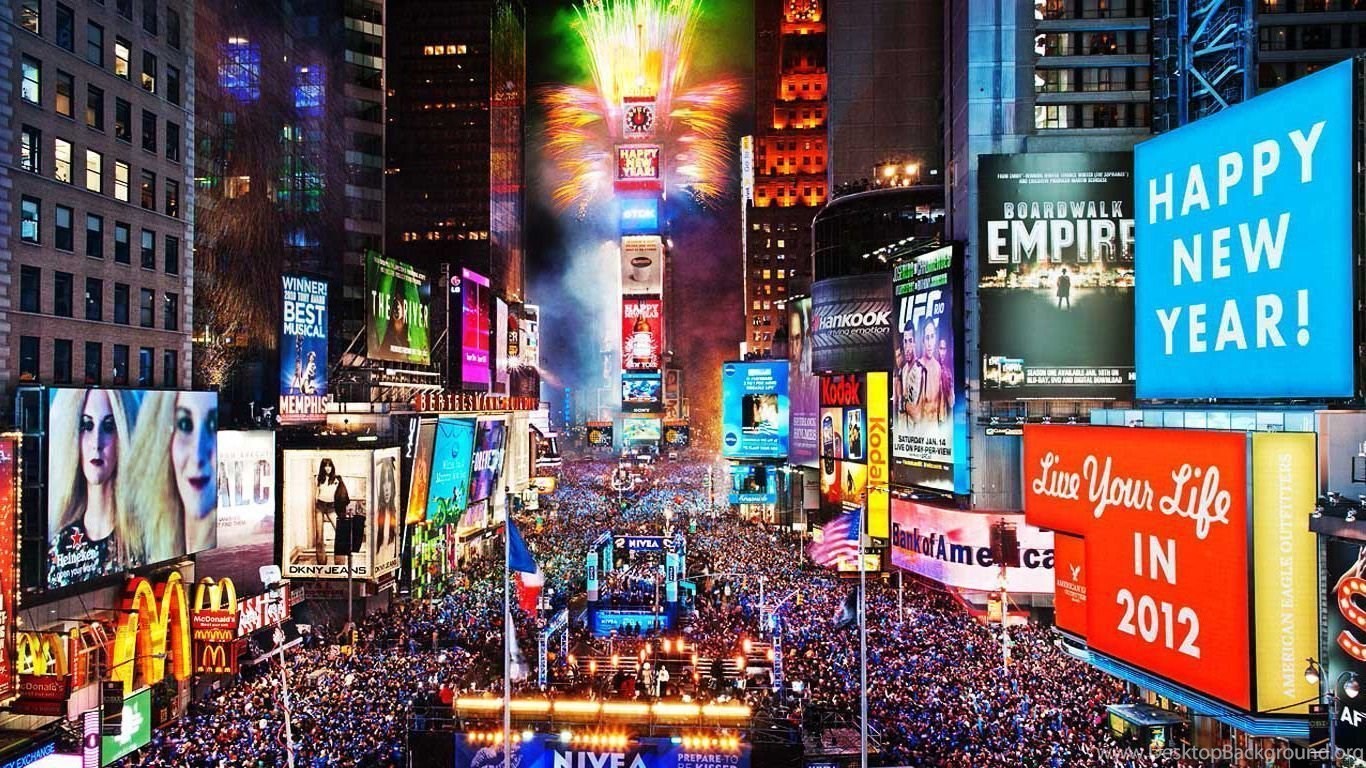 NY Times Square New Year Celebration Desktop Background
