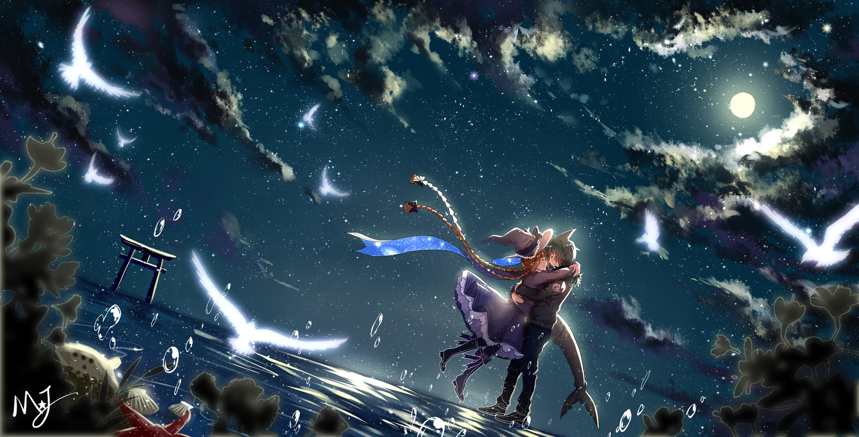 wadanohara and samekichi (oounabara to wadanohara) drawn