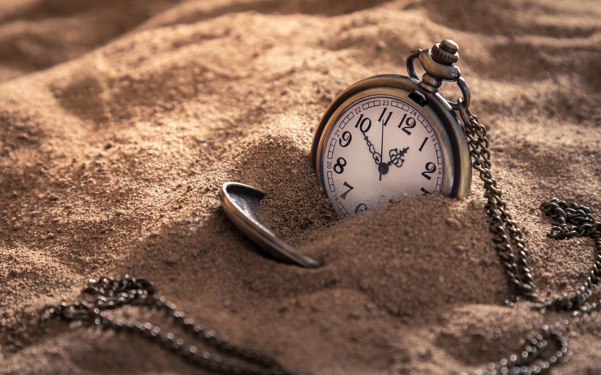 Download wallpaper old pocket watch, vintage, time concepts, clock in the sand for desktop with resolution 1920x1200. High Quality HD picture wallpaper