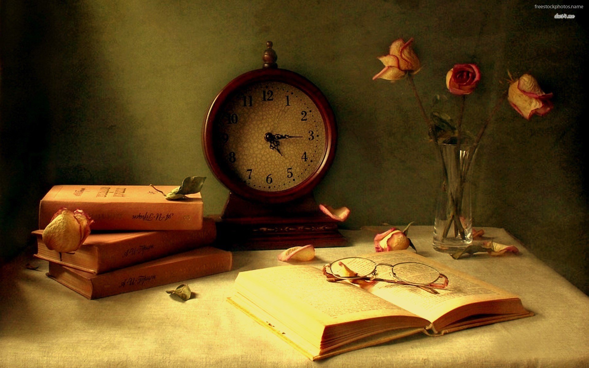 Download Books And A Old Watch On The Table Data Src Books Wallpaper HD
