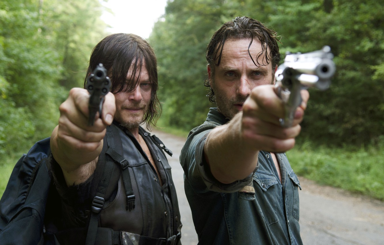 Wallpaper trunks, The Walking Dead, The walking dead, Andrew Lincoln, Norman Reedus, Daryl Dixon, Rick Grimes image for desktop, section фильмы