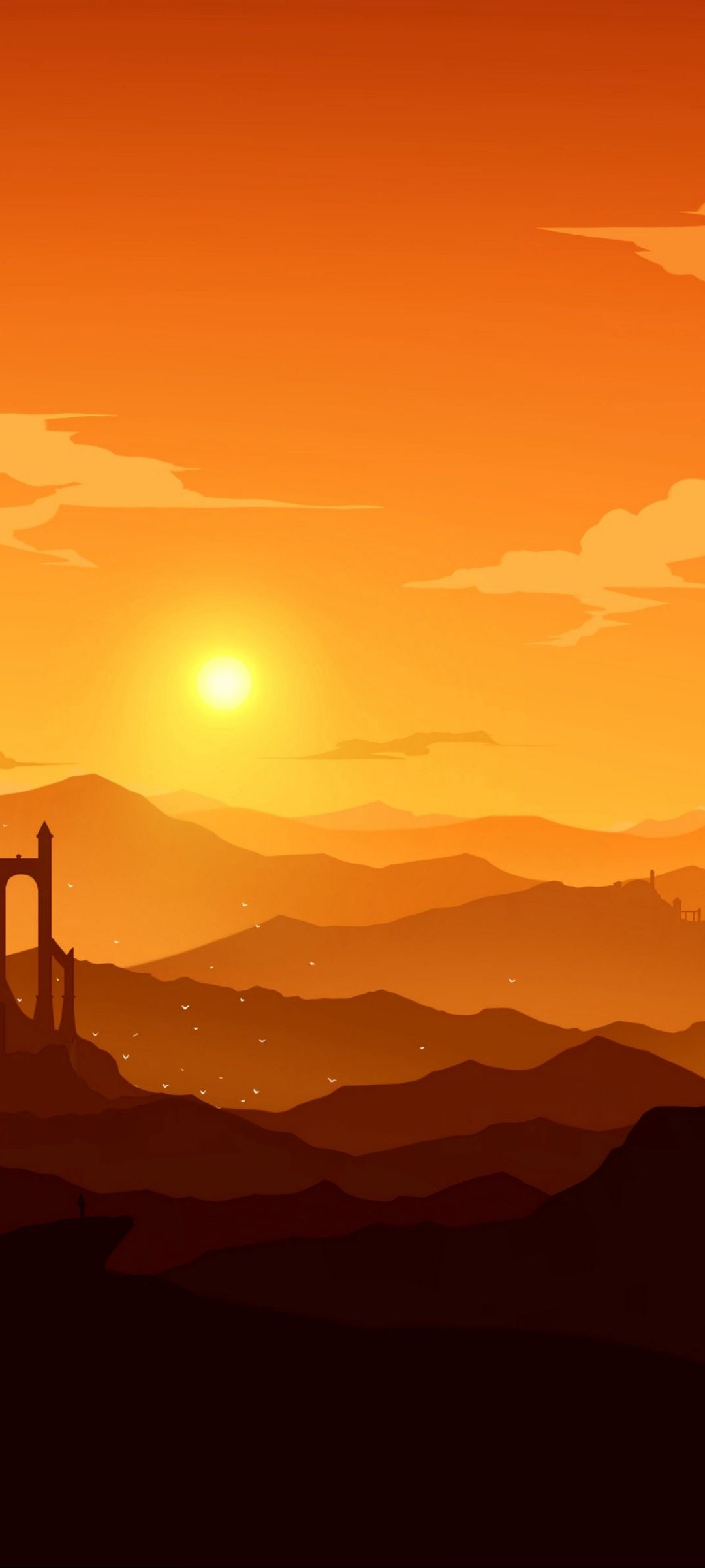 Vector Sunrise Nature Wallpaper