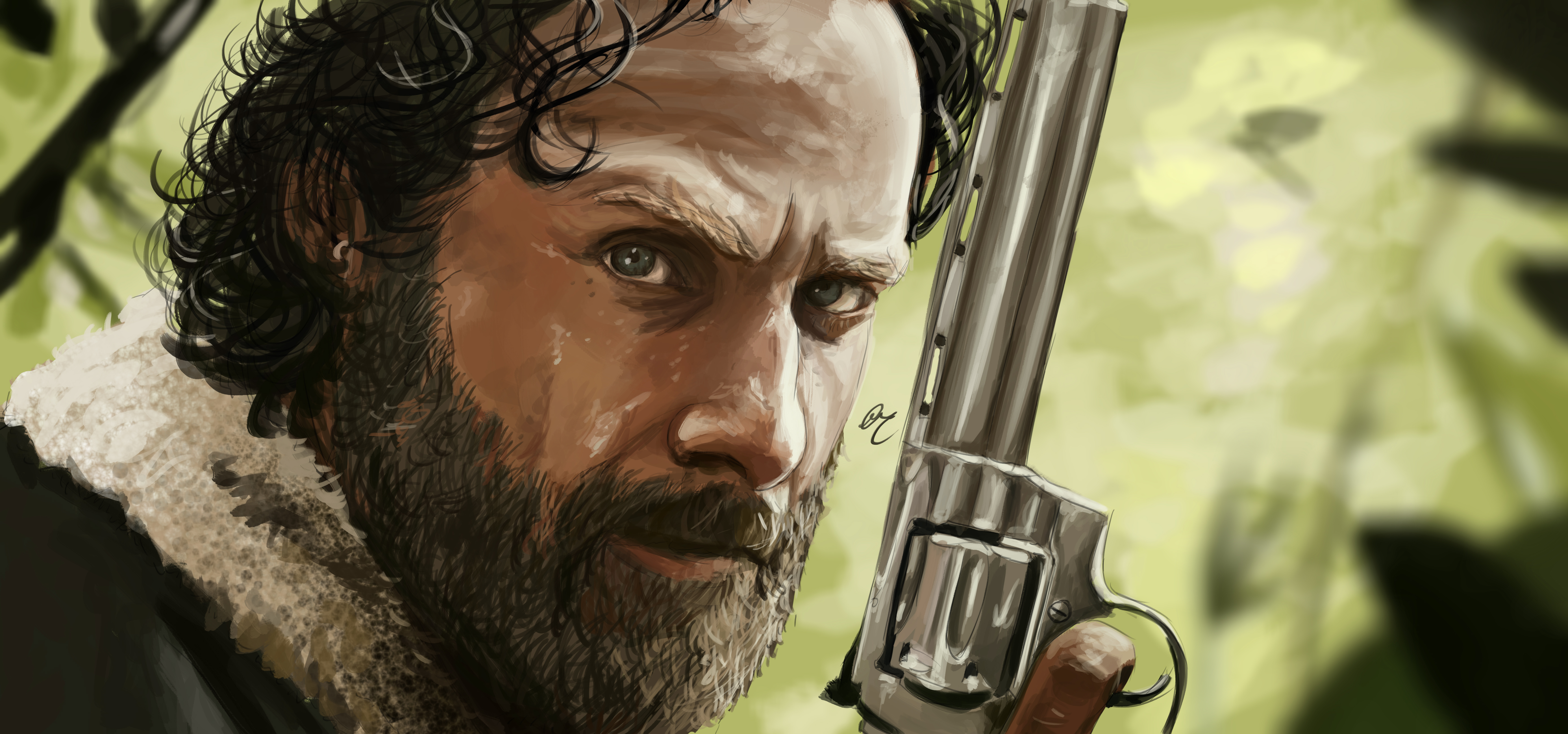 Rick Walking Dead 5k Artwork 2048x1152 Resolution HD 4k Wallpaper, Image, Background, Photo and Picture