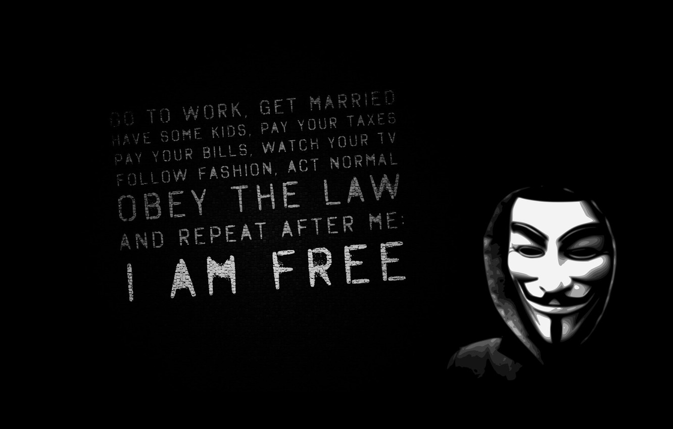 Wallpaper Black, Smile, Mask, Text, V For Vendetta image for desktop, section фильмы