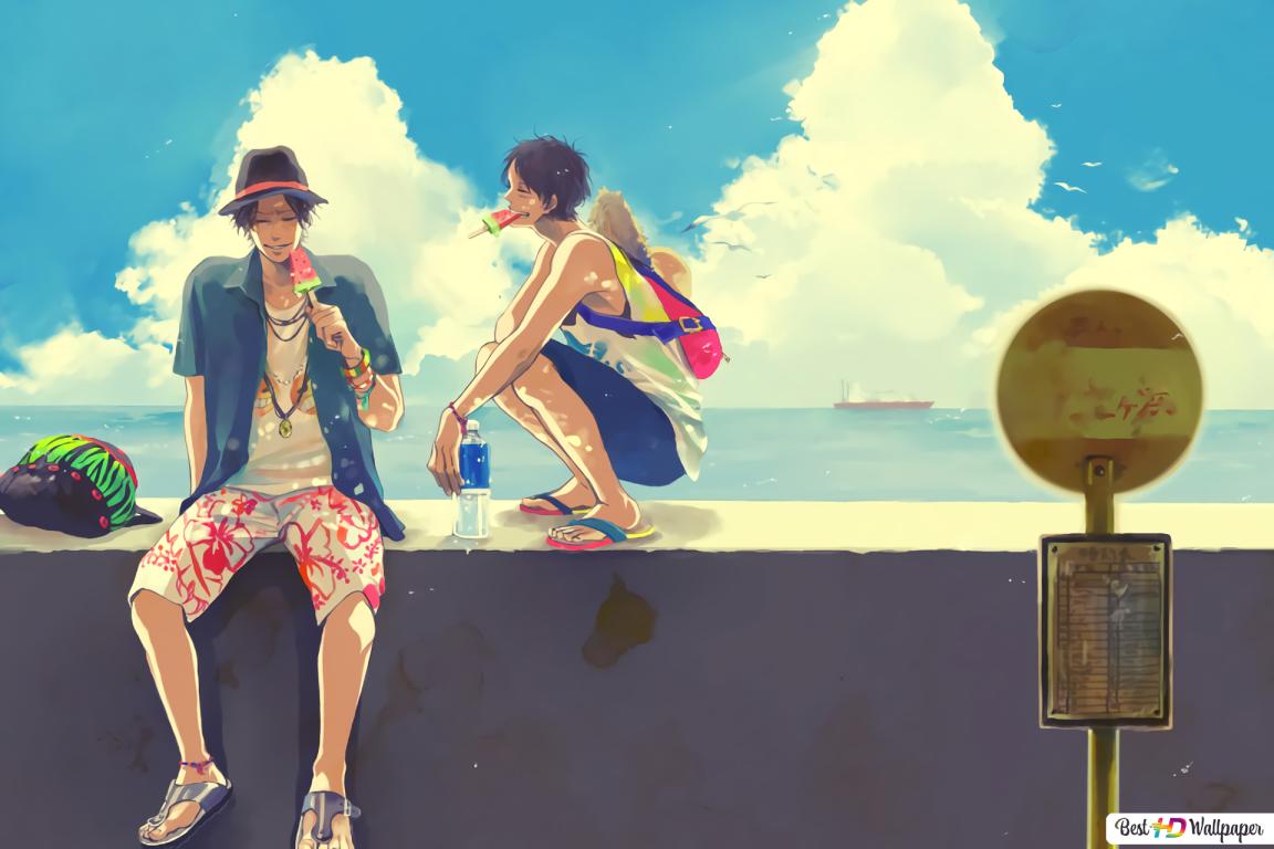 One Piece D. Ace, Monkey D. Luffy, Summer Times HD wallpaper download