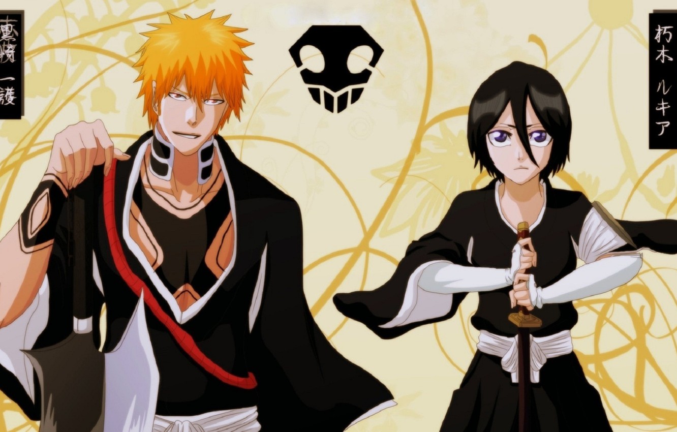 Wallpaper Bleach, Kurosaki Ichigo, kuchiki rukia image for desktop, section сёнэн