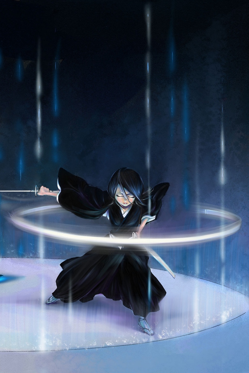 Wallpaper Bleach, Rukia Kuchiki, Katana, Zanpakto, iPhone Wallpaper Rukia