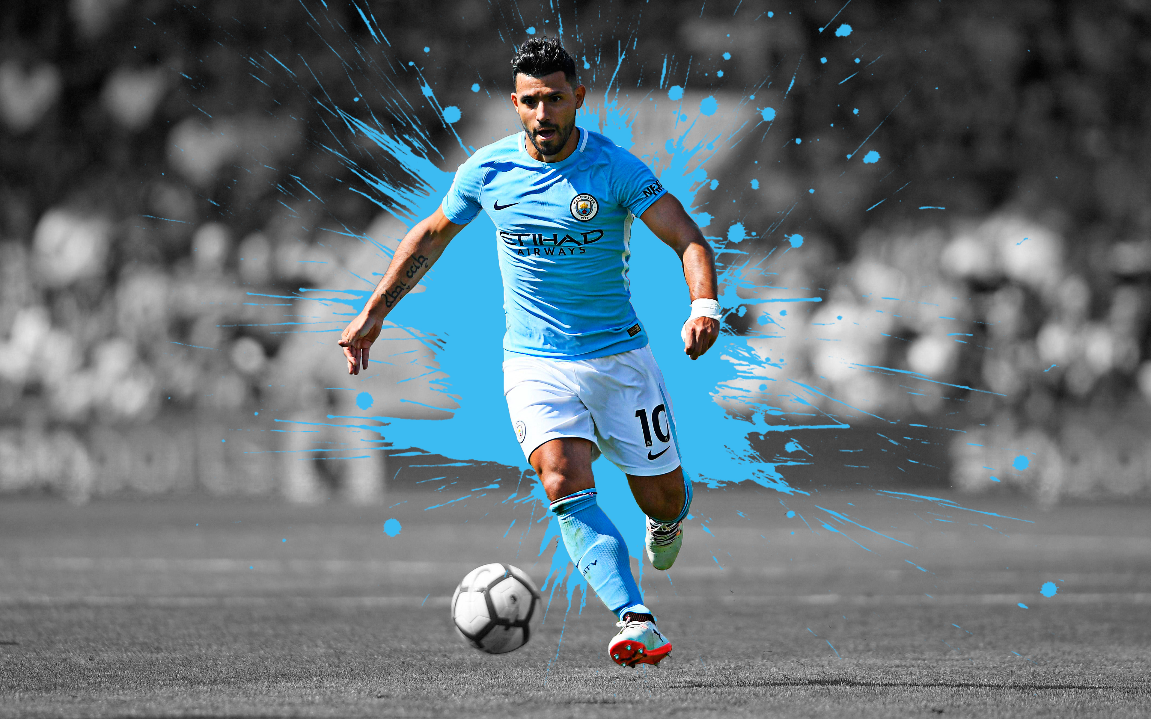 3840x2400 sergio kun aguero wallpaper free HD widescreen