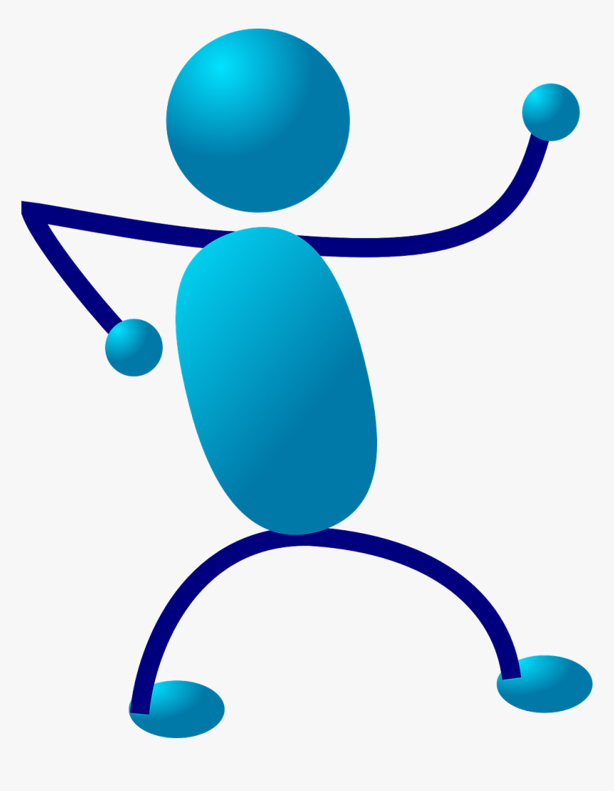 Stickman Stick Figure Blue Free Picture People Image Clip Art, HD Png Download