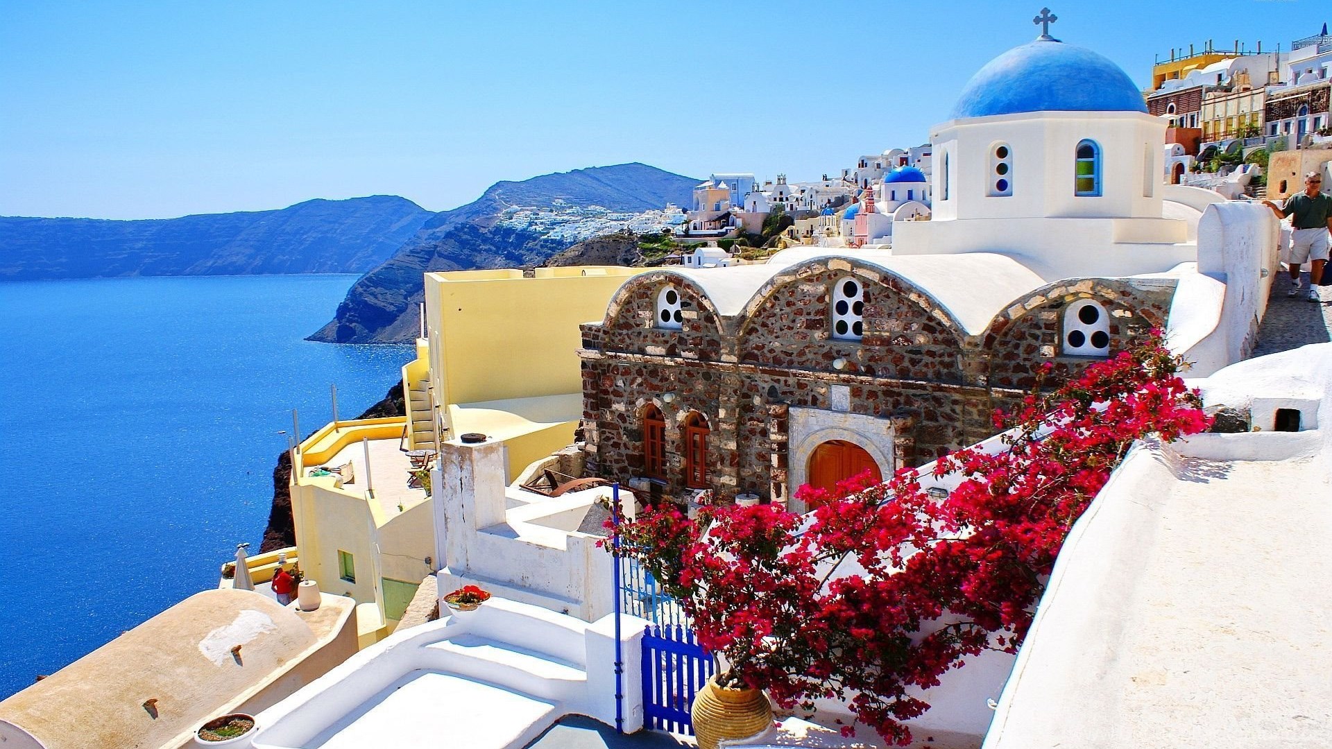 1024x990px Santorini Greece HD Wallpaper Desktop Background