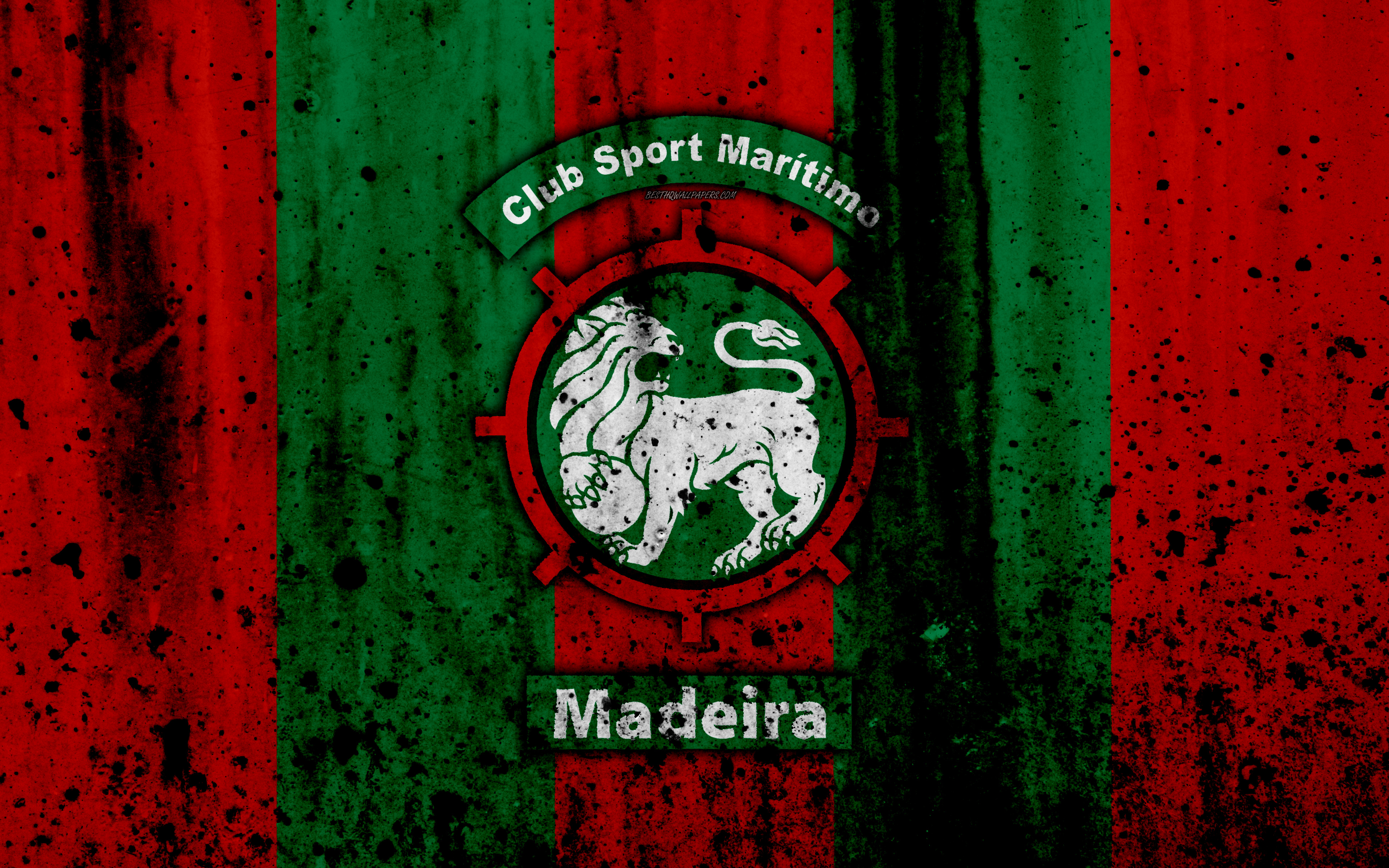 Download wallpaper FC Maritimo, 4k, grunge, Primeira Liga, soccer, art, Portugal, Maritimo, football club, stone texture, Maritimo FC for desktop with resolution 3840x2400. High Quality HD picture wallpaper