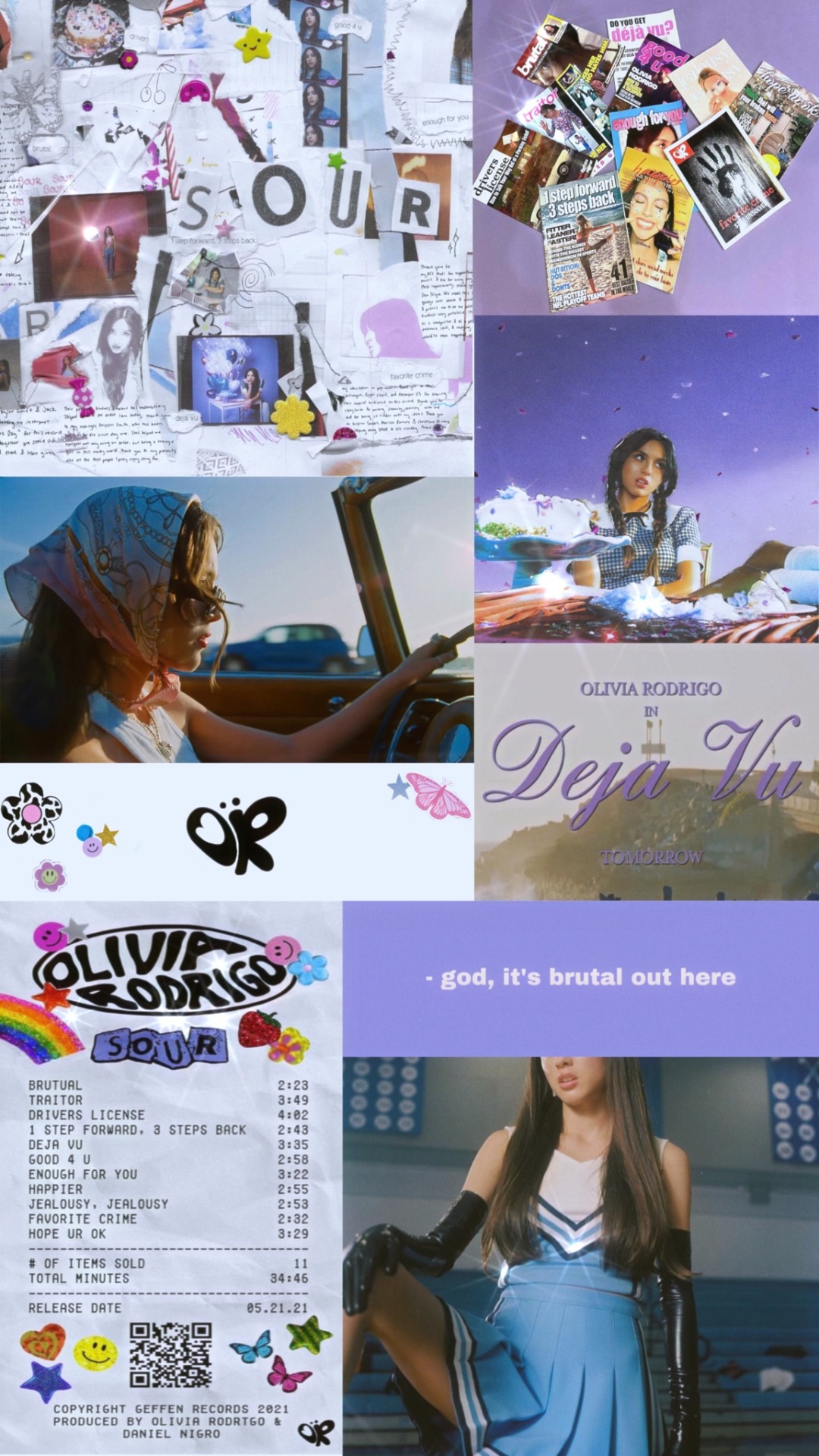 Olivia Rodrigo traitor wallpaper ☁🌼💜  Music collage, Song lyrics  wallpaper, We are together