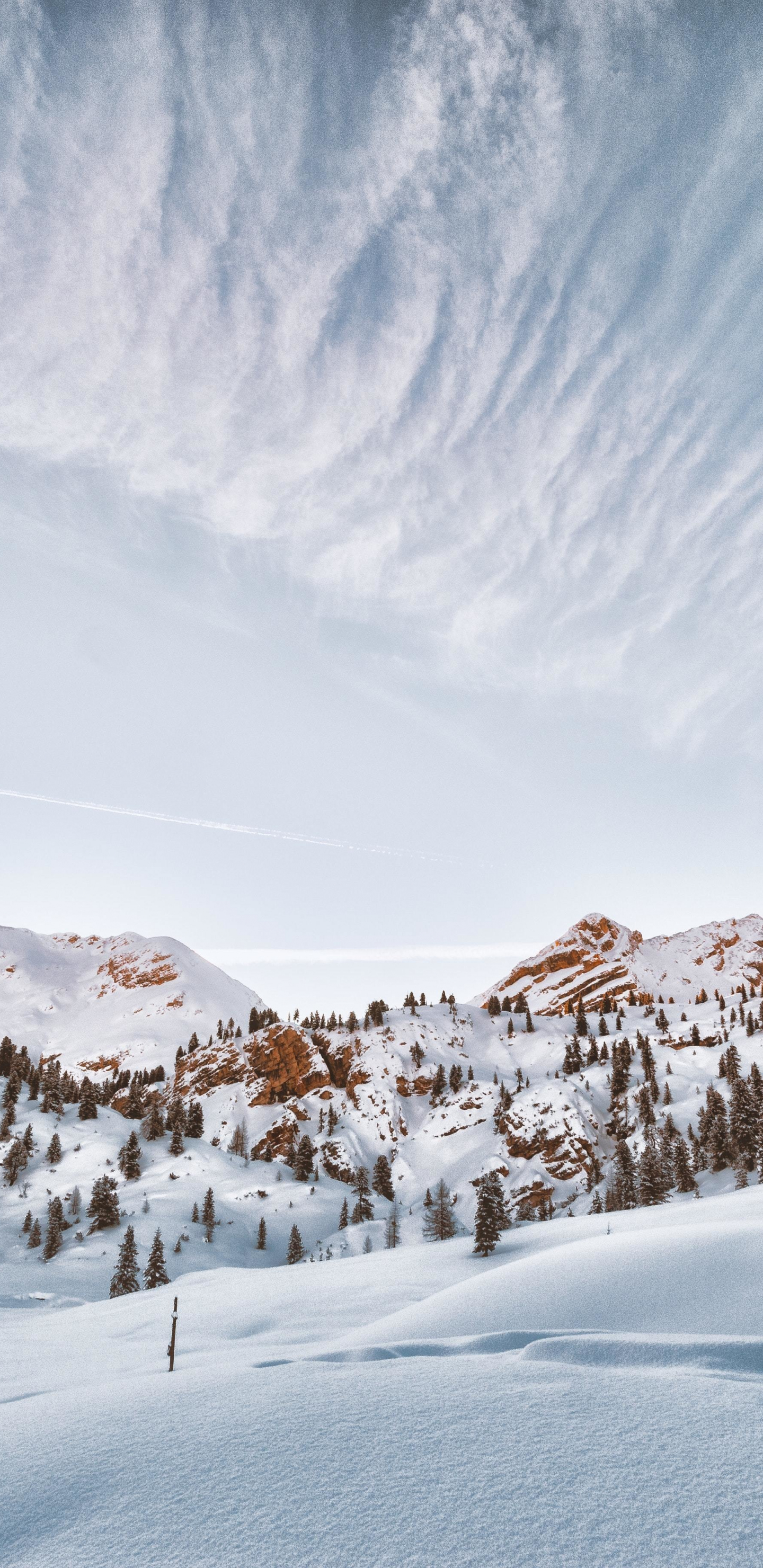 Download 1440x2960 wallpaper winter, snow layer, landscape, nature, samsung galaxy s8, samsung galaxy s8 plus, 1440x2960 HD image, background, 15028