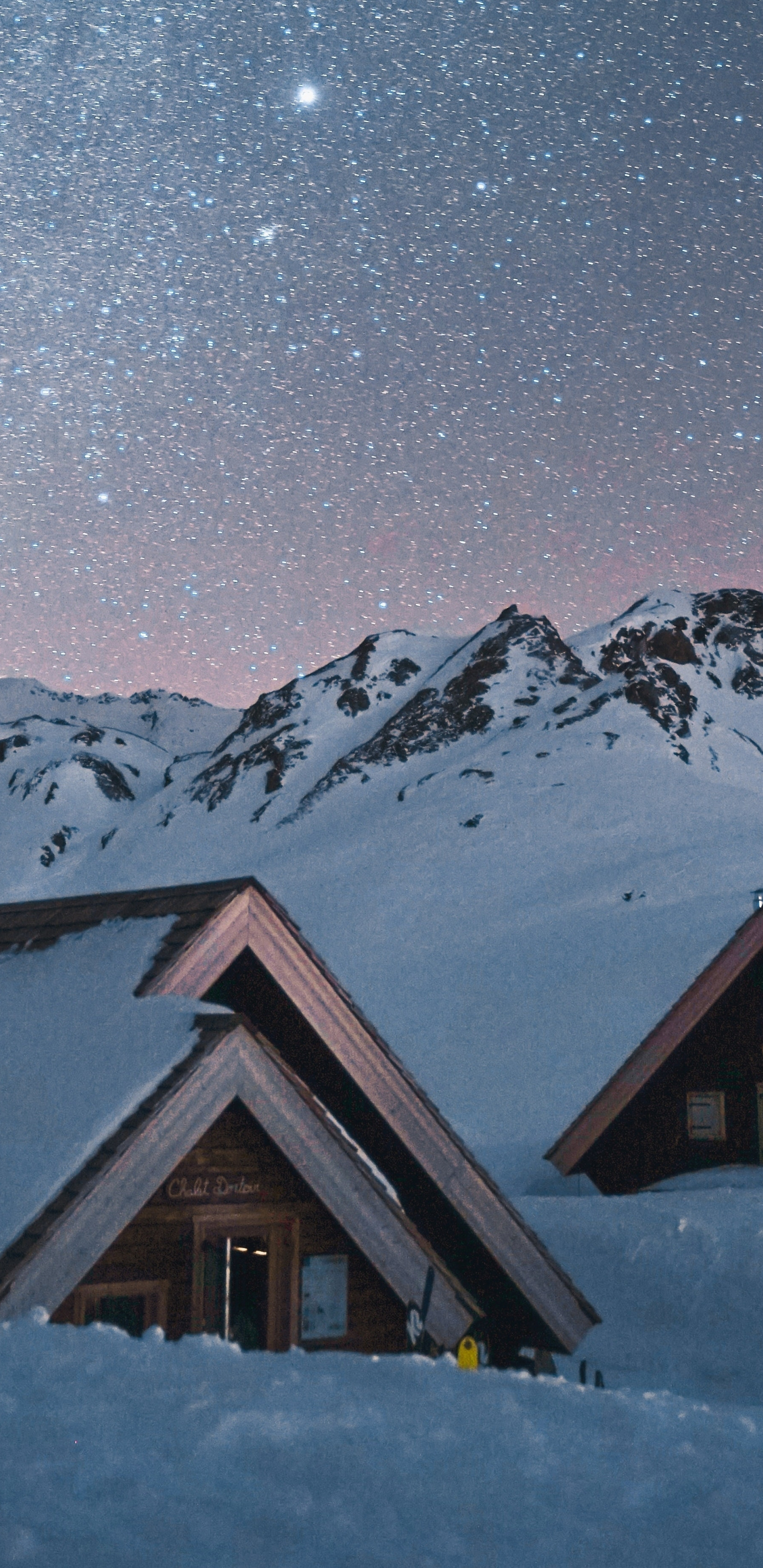 Download 1440x2960 wallpaper winter, landscape, houses, mountains, samsung galaxy s8, samsung galaxy s8 plus, 1440x2960 HD image, background, 24259