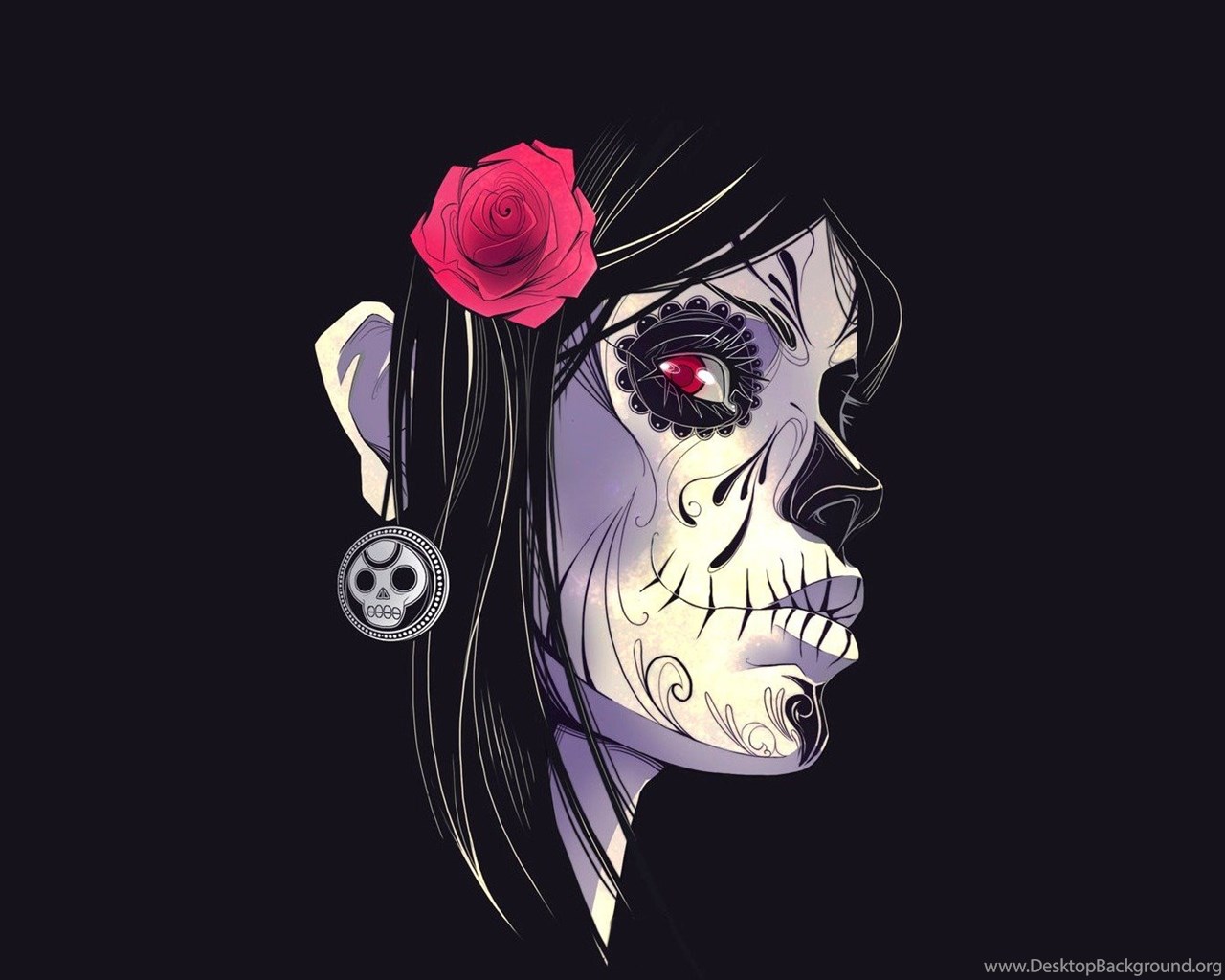 Skulls And Roses Wallpaper Wallpaper HD Base Desktop Background