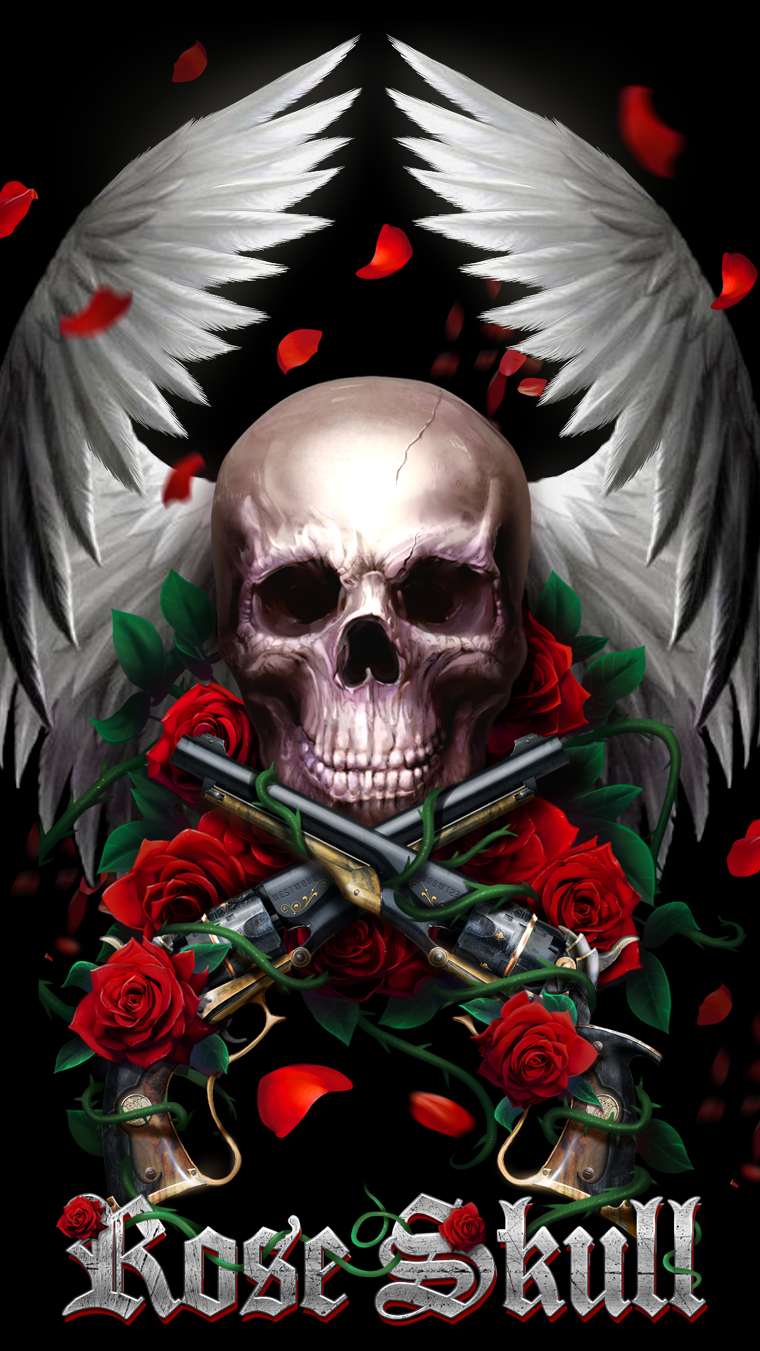 Skull Wallpaper With Roses HD Wallpaper