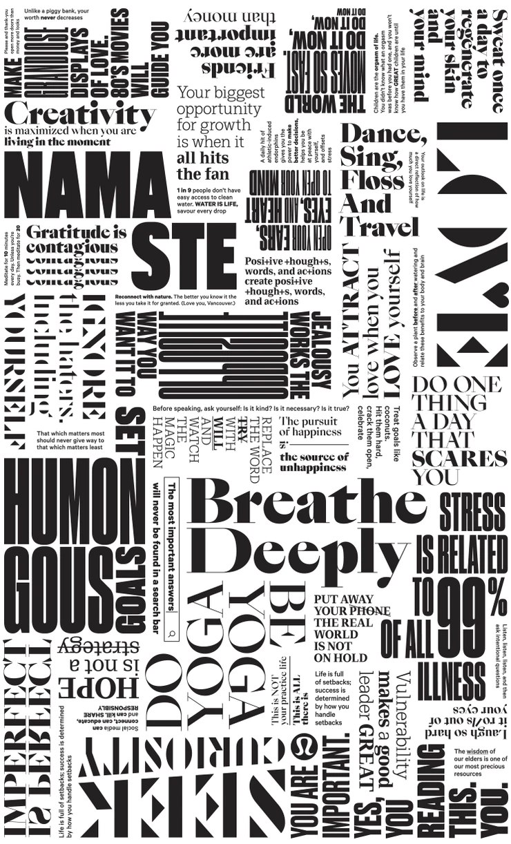 lululemon manifesto. Black and white art drawing, Manifesto, Typographic