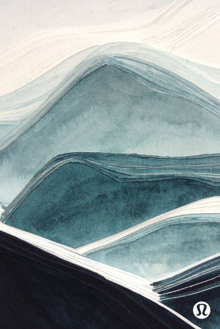 From the lululemon Into the Wilderness collection, this is Seascape Hues by Gabriele. Contemporary art painting, Instagram background, Watercolour inspiration
