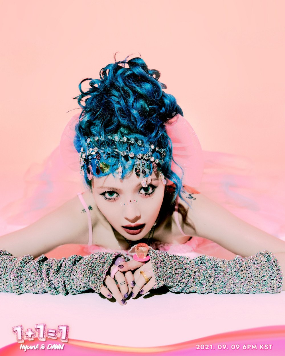 HyunA Is An Eccentric, Blue Haired Princess In Her Individual '1 1=1' Teaser Image