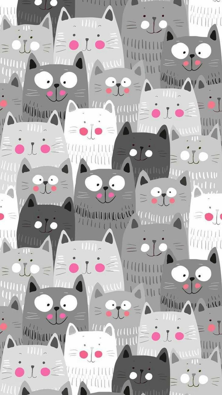 Phone wallpaper. Cat pattern wallpaper, Cute wallpaper, Cat wallpaper