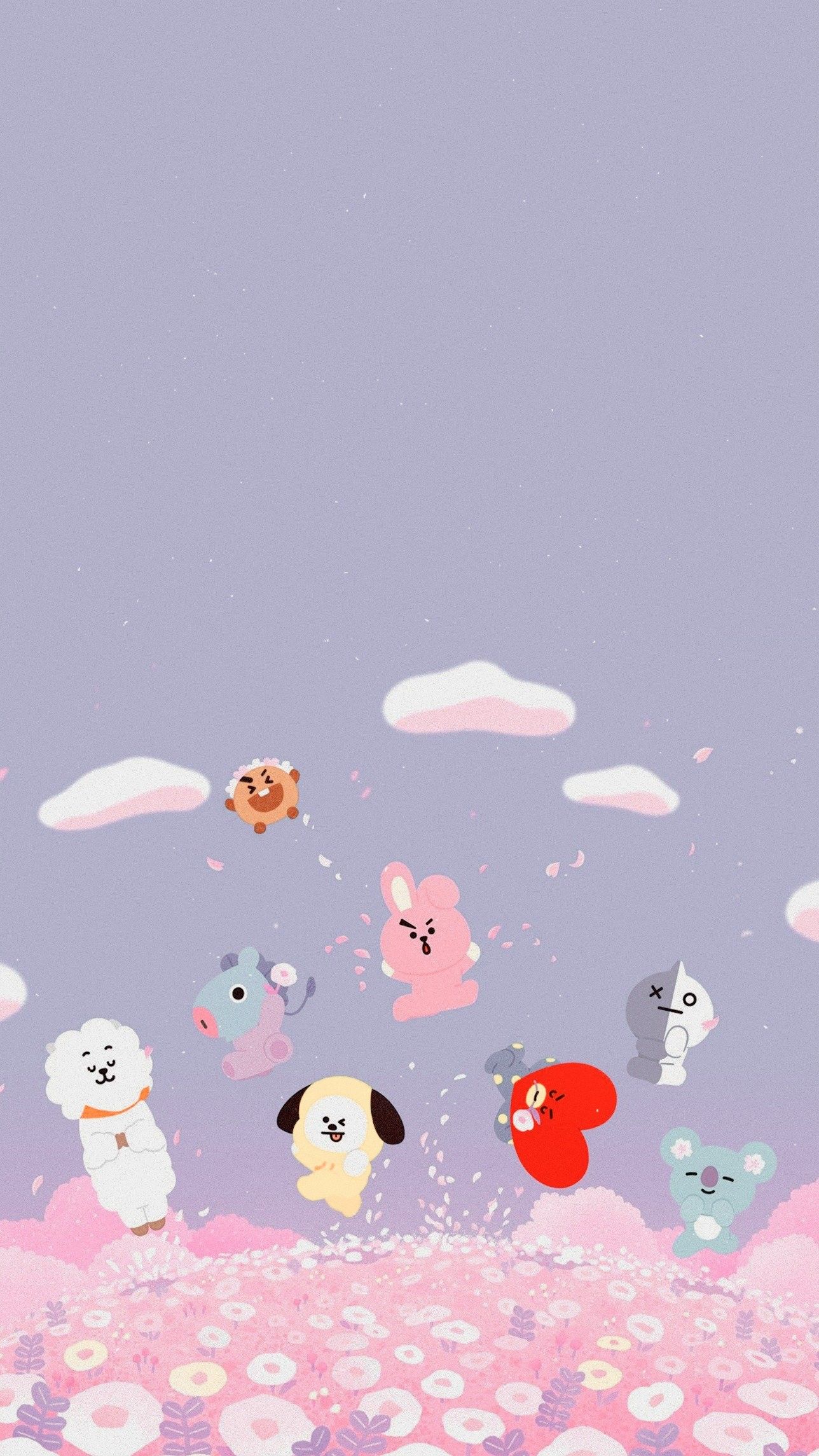 Bts Cartoon Wallpaper