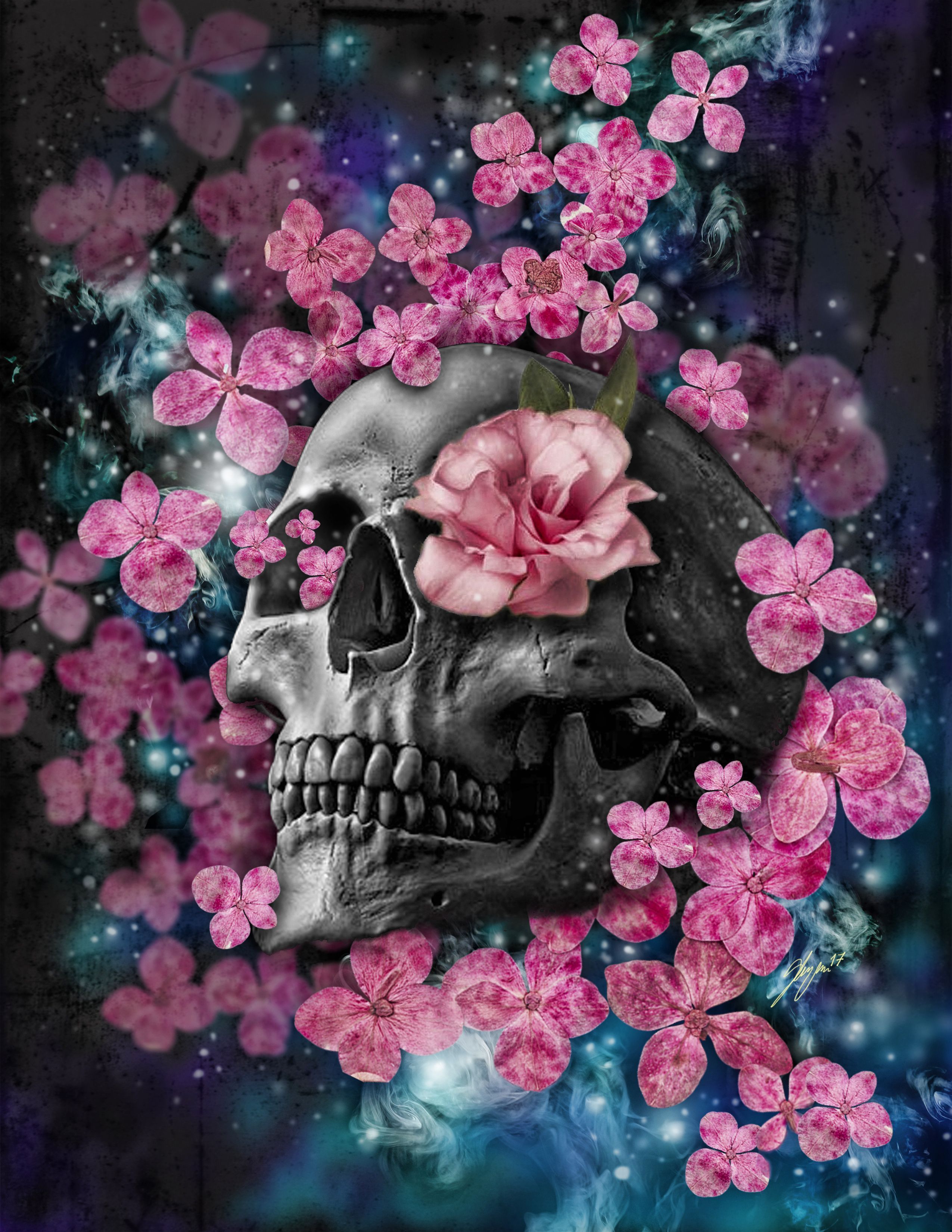 Floral Skull Wallpaper, HD Floral Skull Background on WallpaperBat