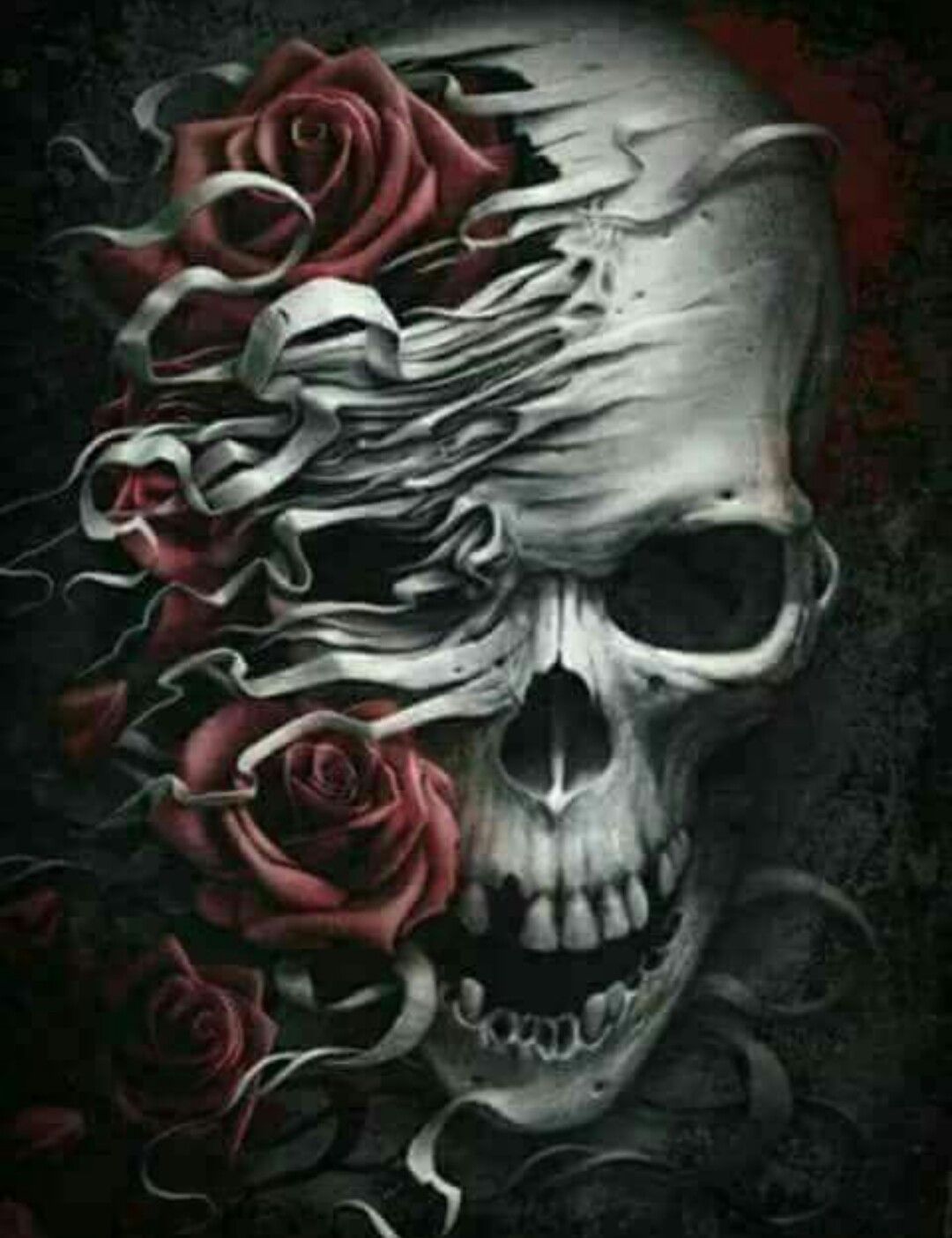 Love Skulls And Roses Wallpaper Free Love Skulls And Roses Background