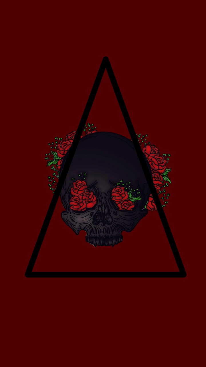 Skull With Roses Wallpaper