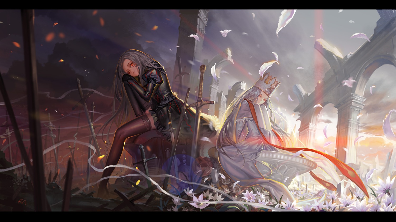 Alphonse Fate Stay Night Fate Zero Irisviel Von Einzbern Sword Thighhighs Wallpaper
