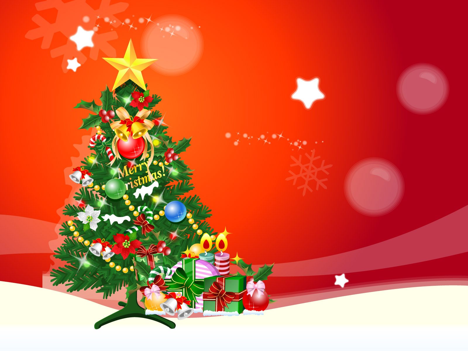 Happy Christmas Tree Wallpaper