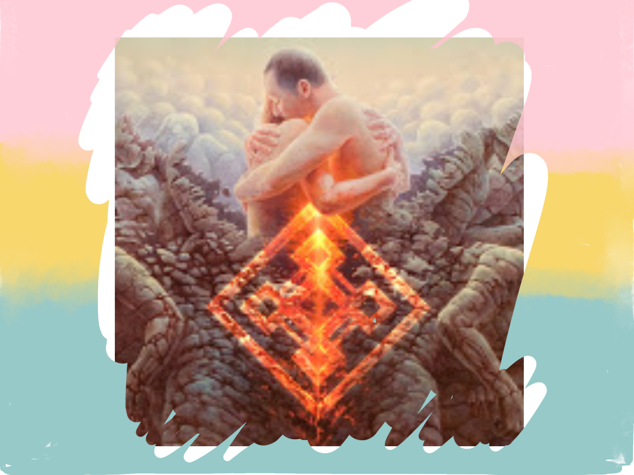 I just made a red handed denial pansexual background and I feel so proud of myself also this might be triggering so I put a spoiler on the art work: pansexual