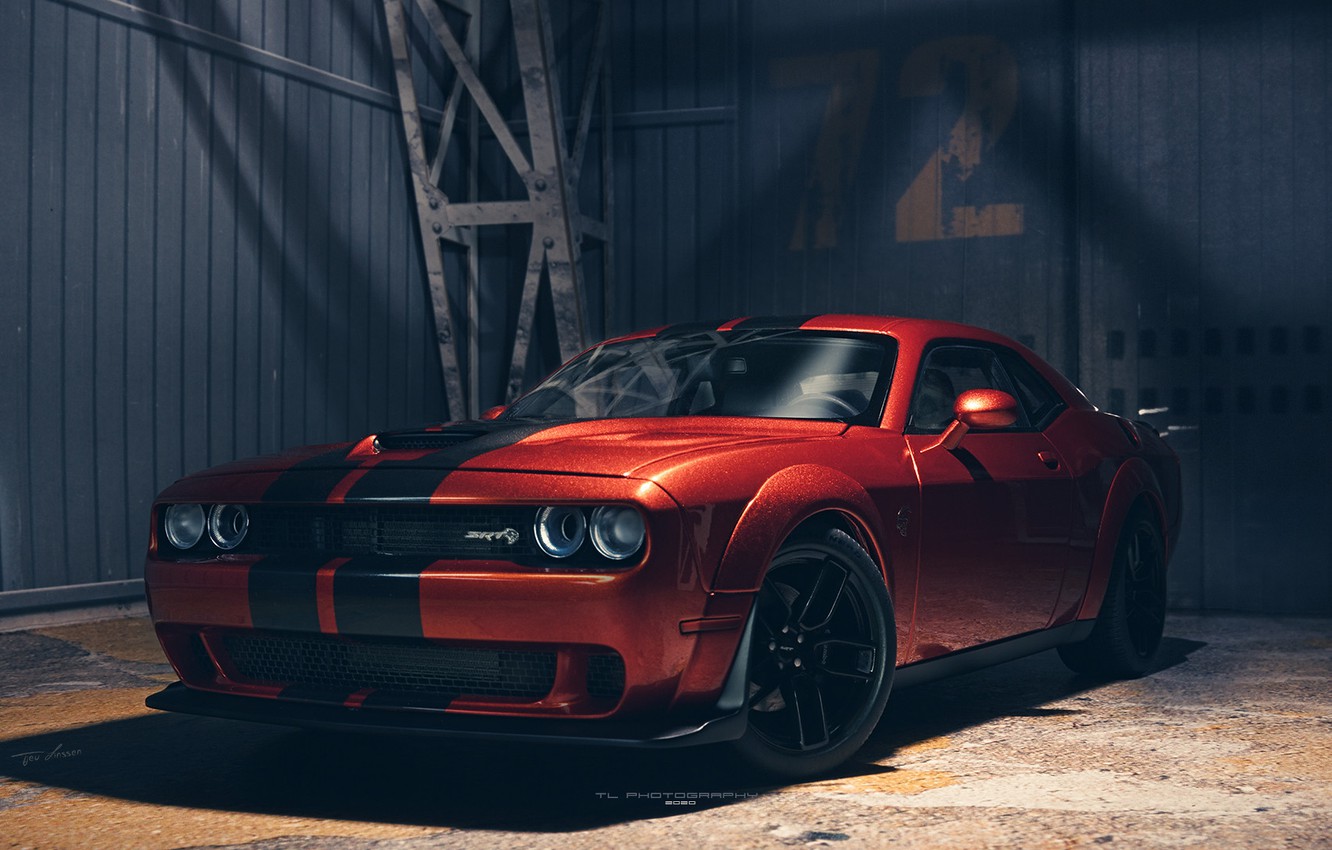 Wallpaper Dodge Challenger, muscle car, Hellcat, Dodge Challenger SRT Hellcat image for desktop, section dodge