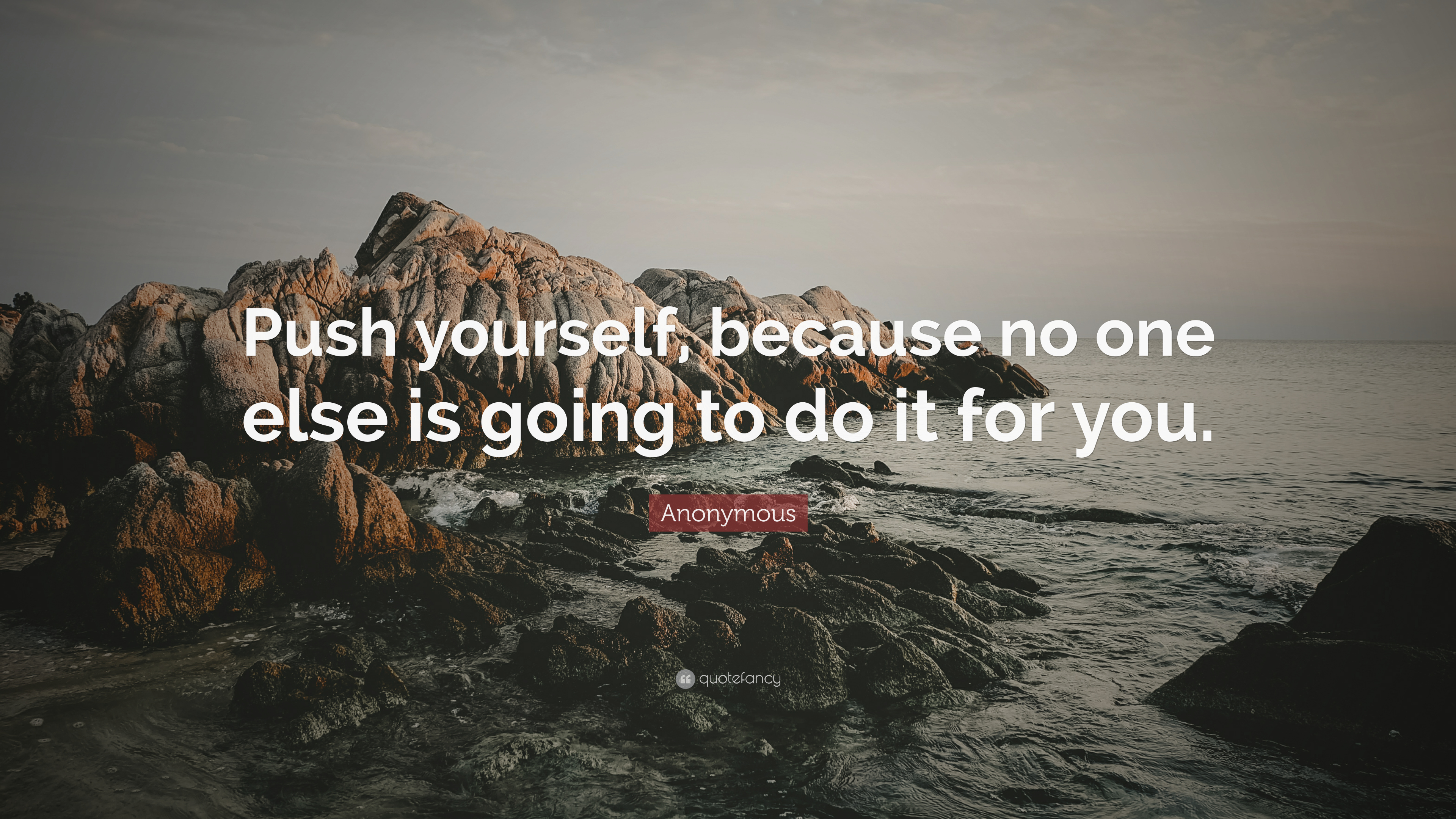 Anonymous Quote: "Push yourself, because no one else is going to do it for ...