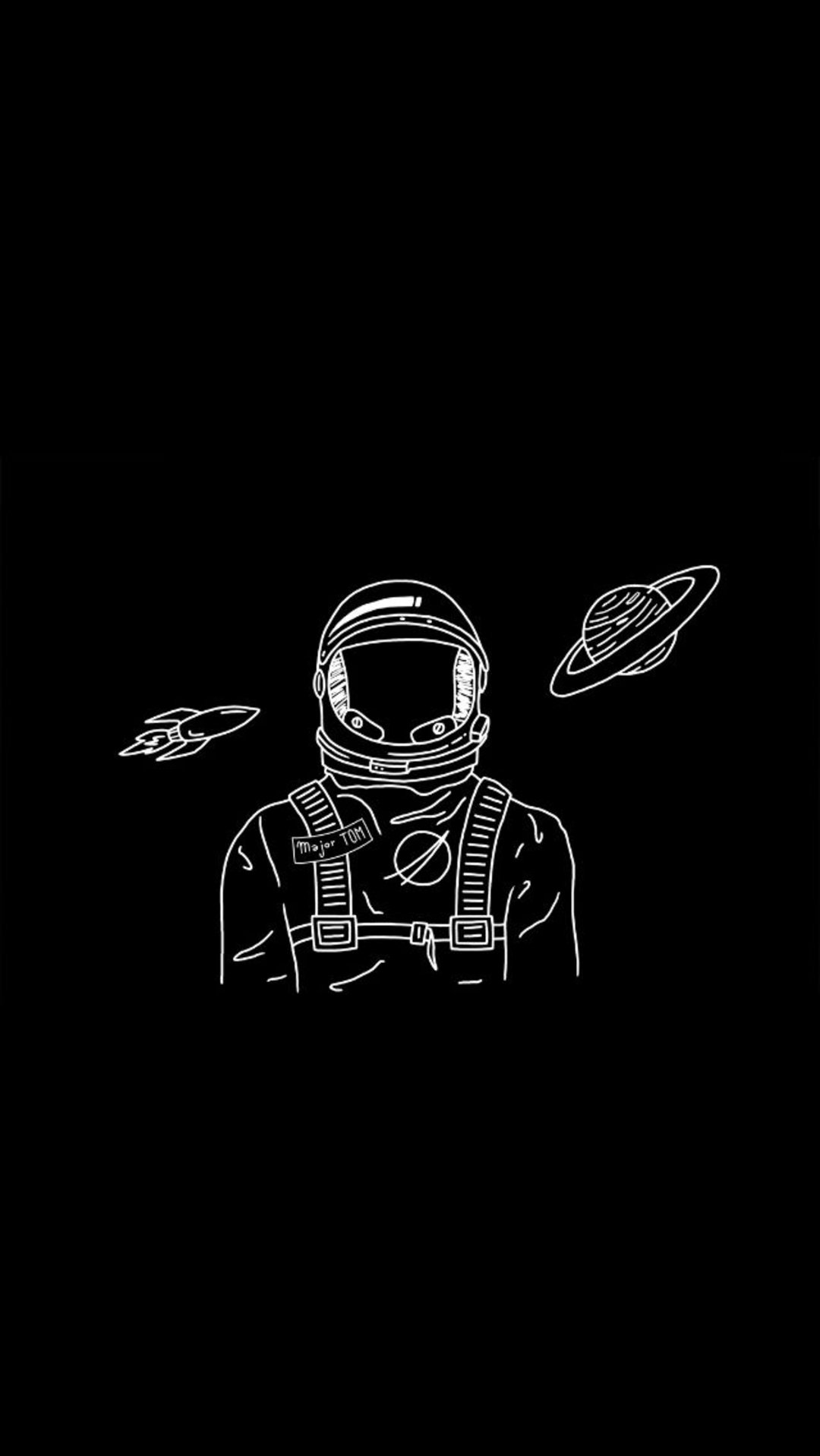 Astronaut Black Dark AMOLED Wallpaper Download For iPhone 12