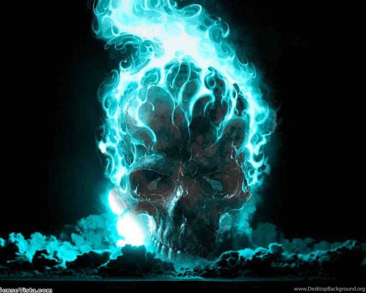 Blue Ghost Rider Wallpaper Desktop Background