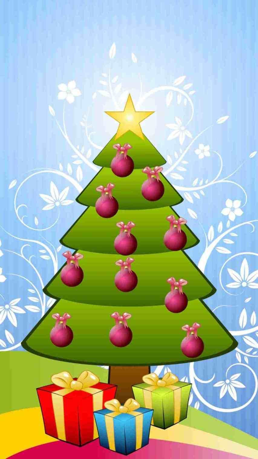 Christmas Cartoon Trees Wallpaper