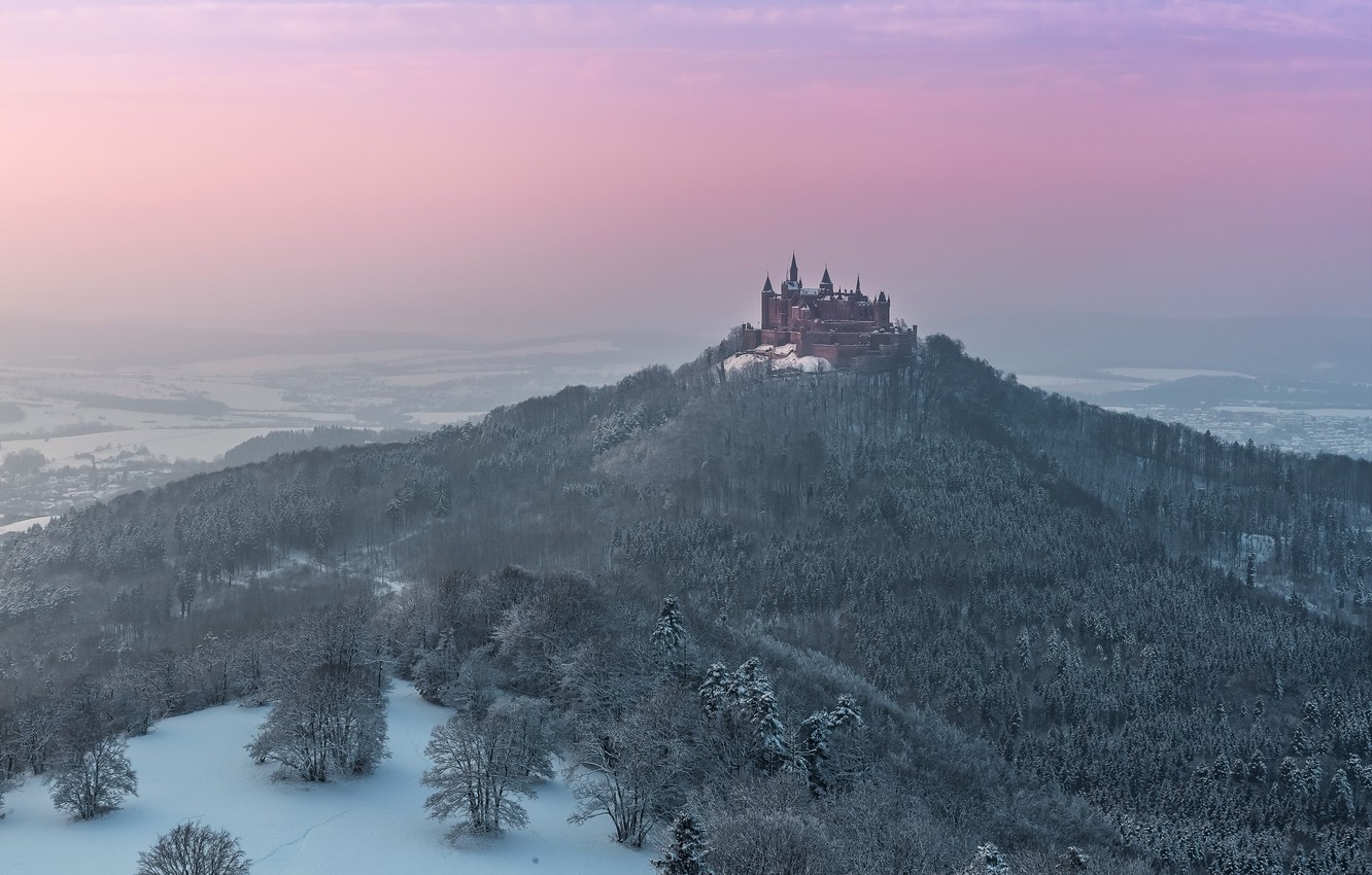 Wallpaper Winter, Castle, Hohenzollern Castle image for desktop, section пейзажи