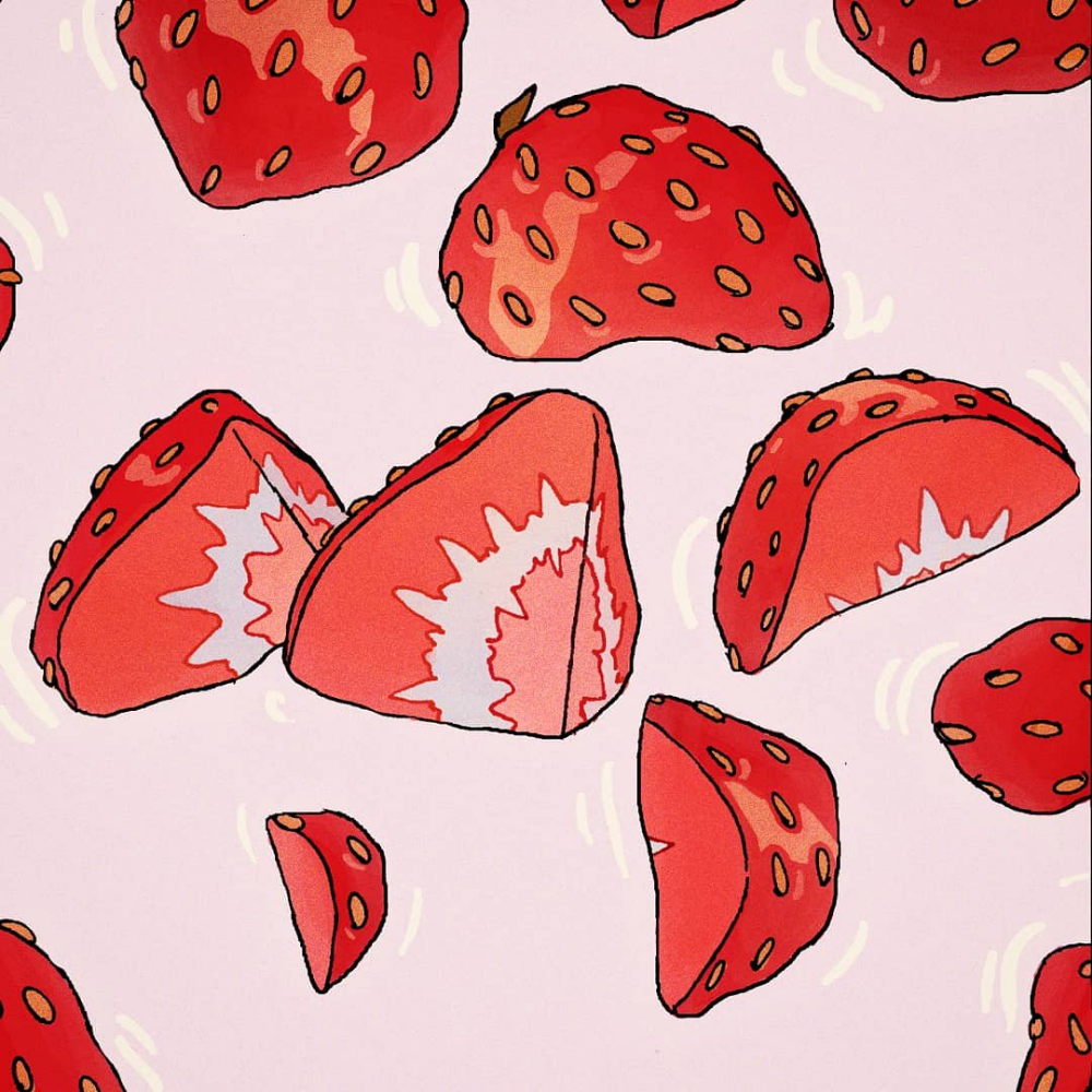 Hanna K on Twitter. Strawberry art, Strawberry drawing, Cute art