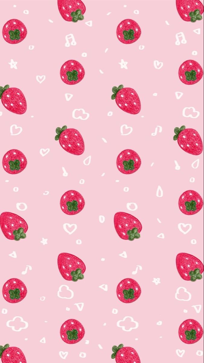 Cute Wallpaper / Lockscreens / Cute Strawberry / Cute Strawberries / Strawberry Wallpaper / Lo. Aesthetic iphone wallpaper, Wallpaper iphone cute, Fruit wallpaper