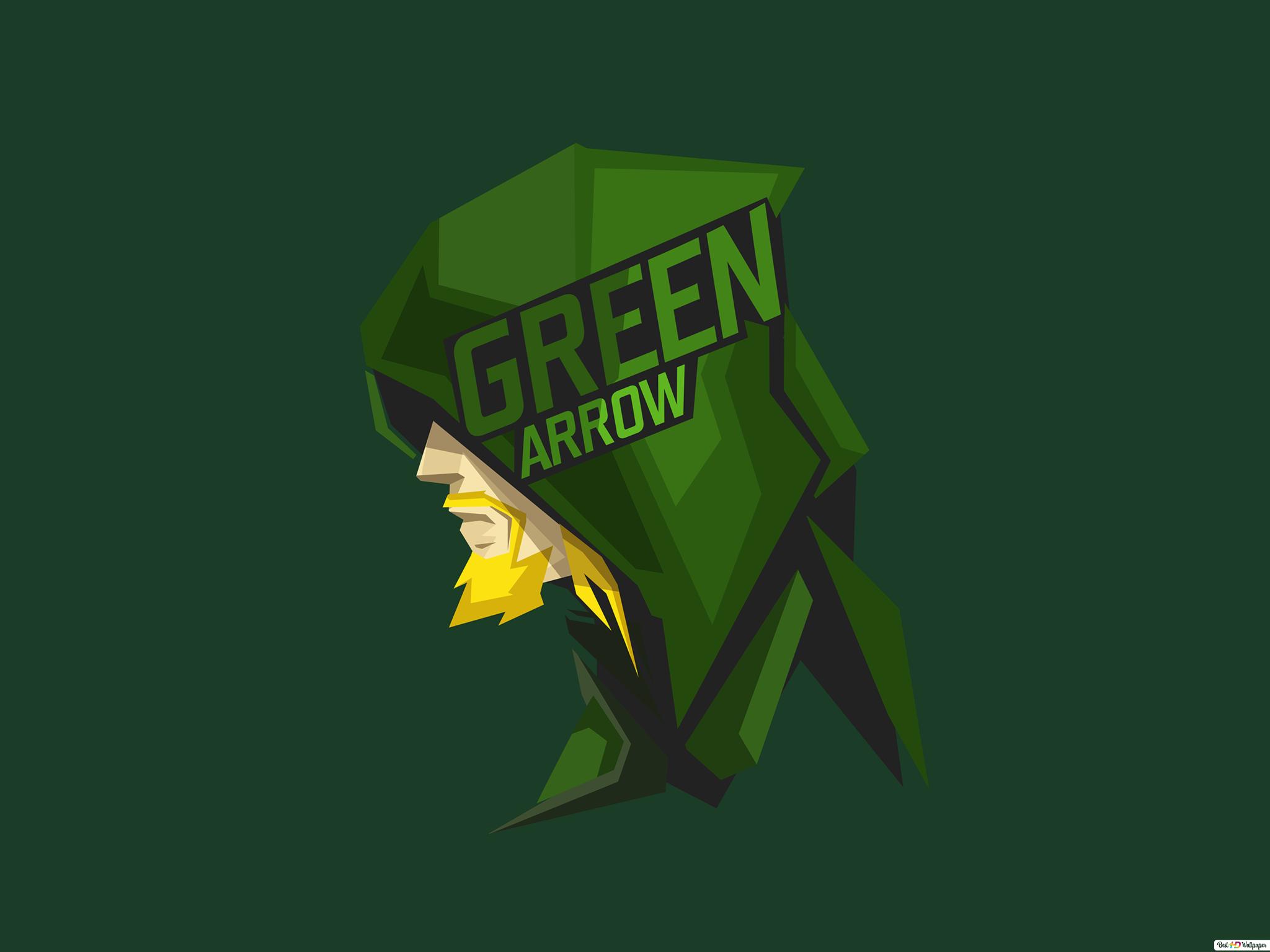 DC Comics Green Arrow in green wallpaper minimalist HD wallpaper download